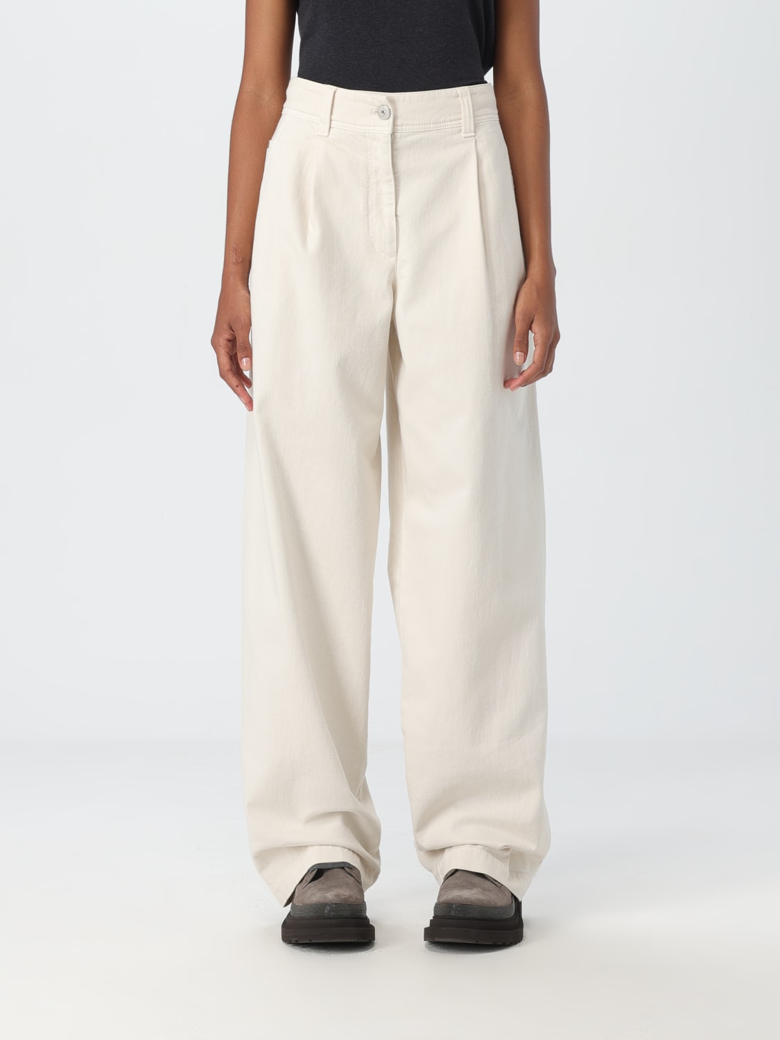 BRUNELLO CUCINELLI PANTS: Pants woman Brunello Cucinelli, White - Img 1