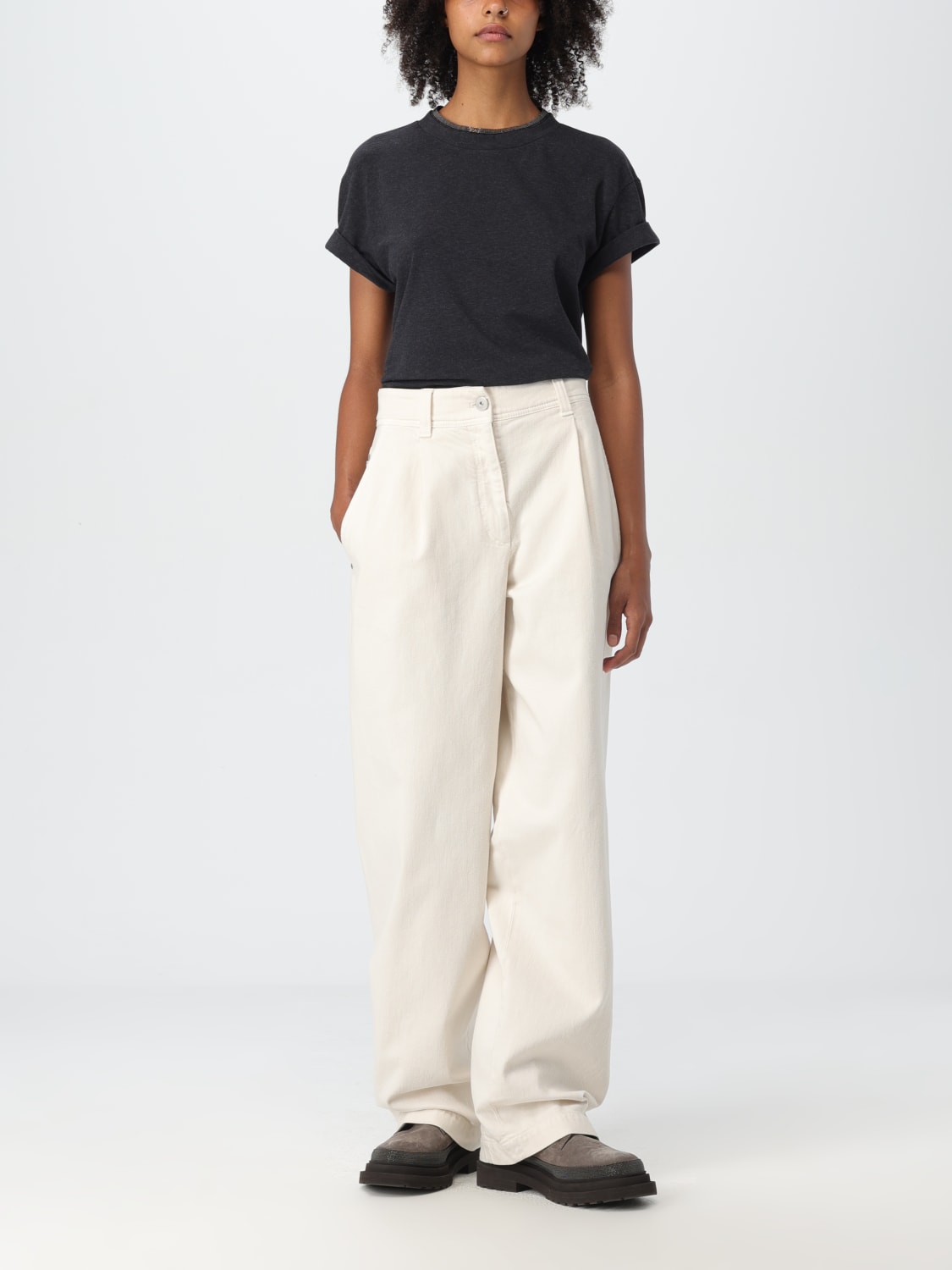 BRUNELLO CUCINELLI PANTS: Pants woman Brunello Cucinelli, White - Img 2