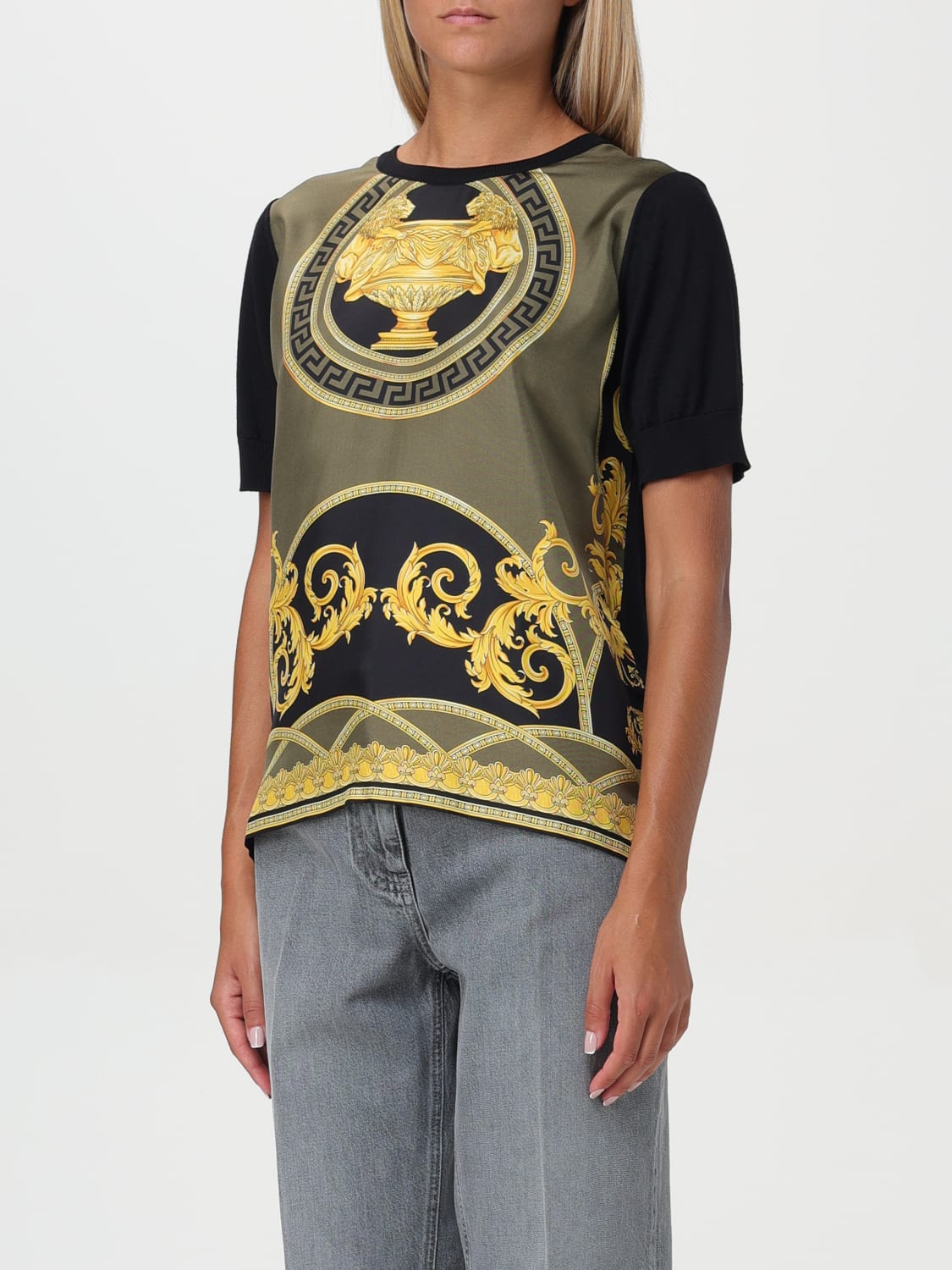 VERSACE T-SHIRT: Top femme Versace, Multicolore - Img 4