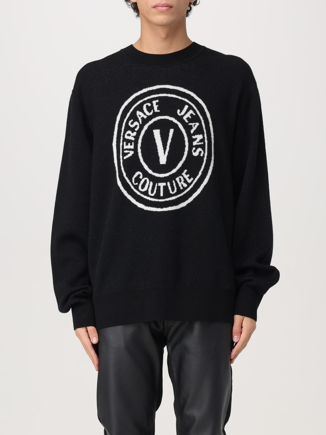 VERSACE JEANS COUTURE SWEATER: Cardigan men Versace Jeans Couture, White - Img 1