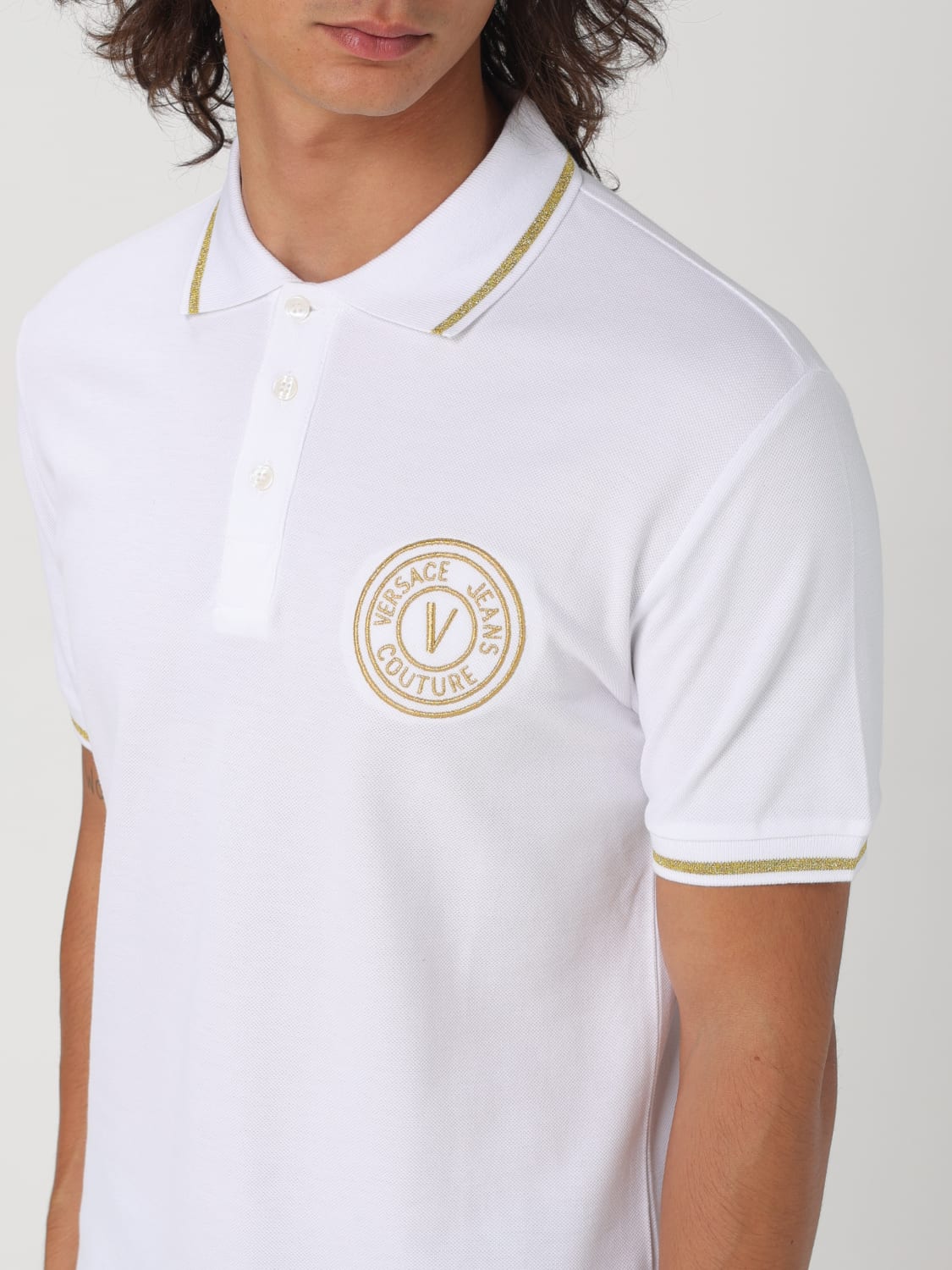 VERSACE JEANS COUTURE POLO SHIRT: Polo shirt men Versace Jeans Couture, White - Img 3