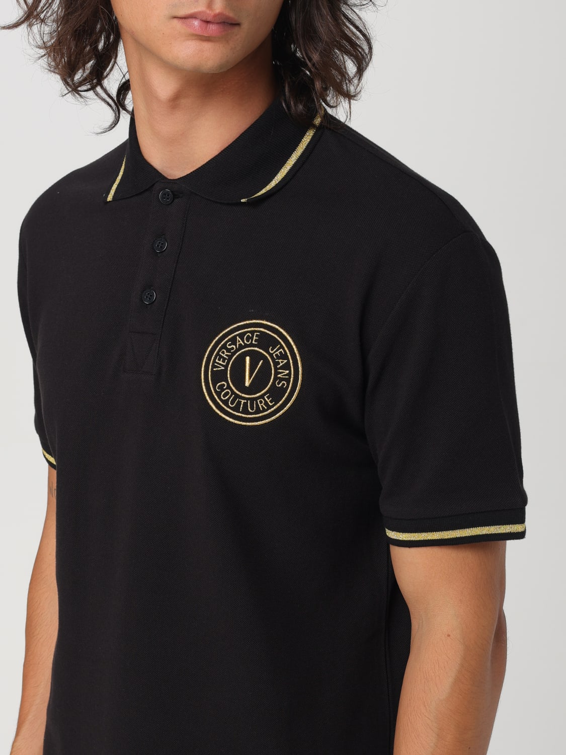 VERSACE JEANS COUTURE POLO SHIRT: Polo shirt men Versace Jeans Couture, Black - Img 3