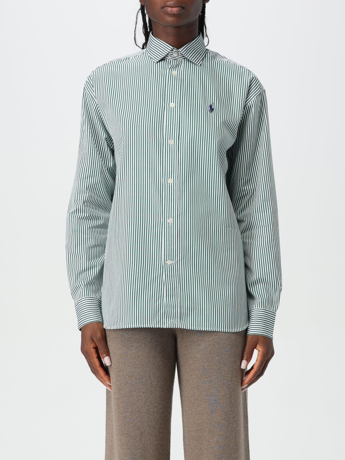 POLO RALPH LAUREN CAMICIA: Camicia Polo Ralph Lauren in cotone a righe , Verde - Img 1