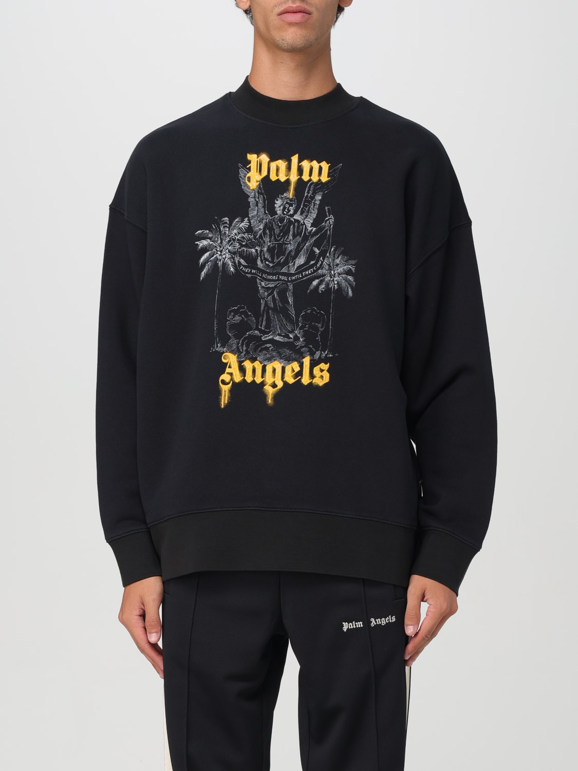 PALM ANGELS：スウェットシャツ メンズ - ブラック | GIGLIO.COMオンラインのPalm Angels スウェットシャツ  PMBA026F24FLE0061022