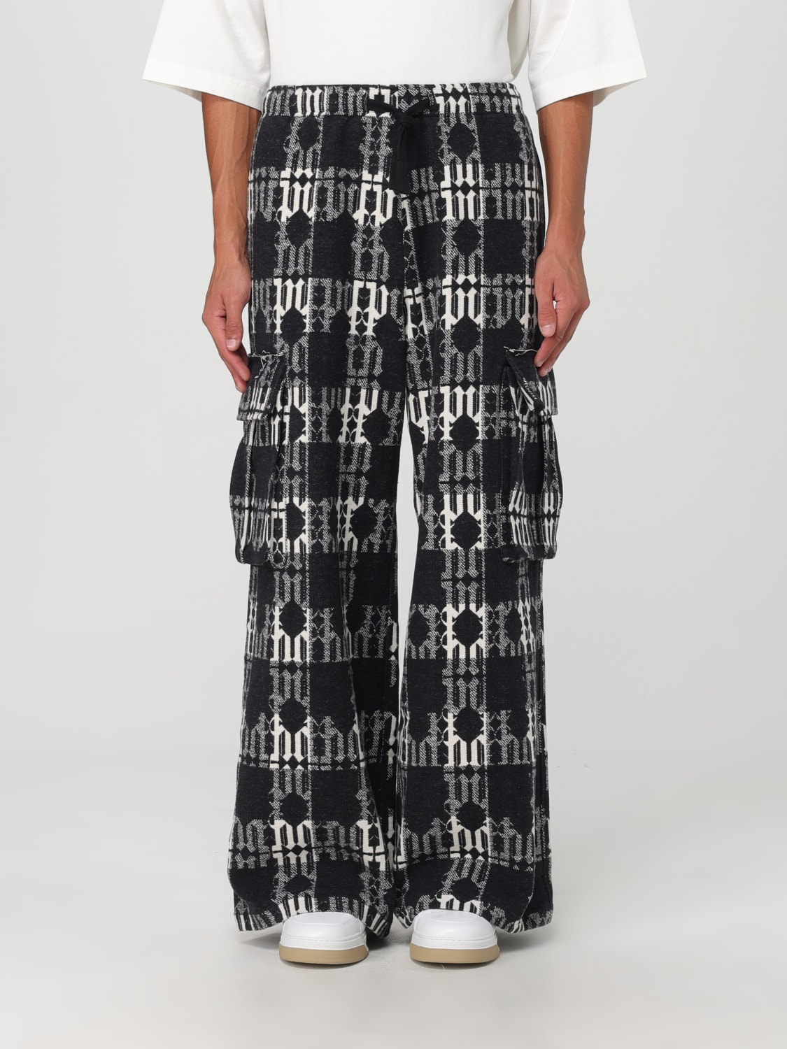 Giglio Pantalone Palm Angels in cotone con monogram jacquard