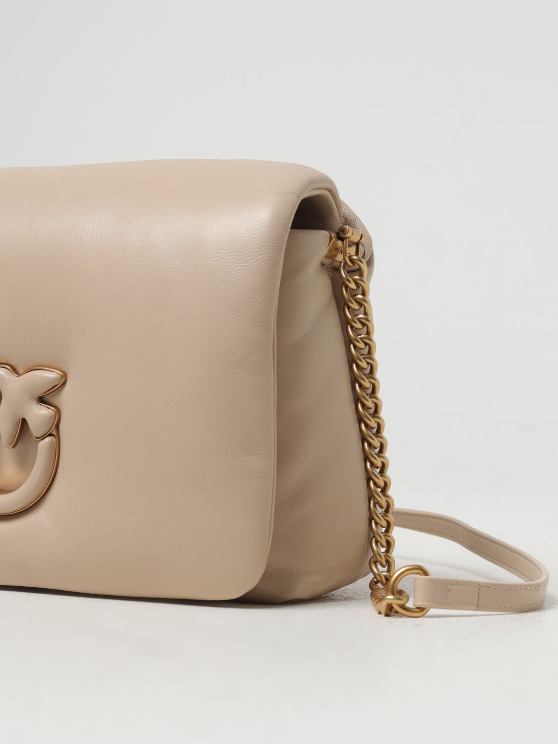 PINKO BORSA A SPALLA: Borsa Love Click Pinko in nappa , Beige - Img 3