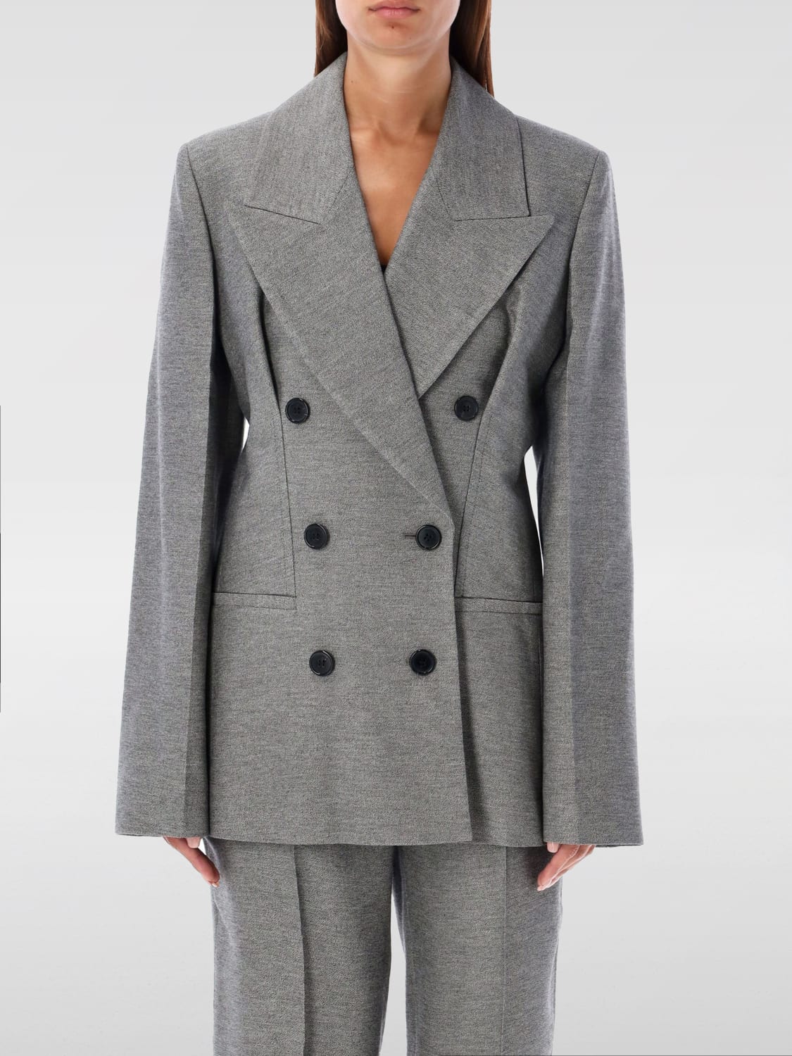 JW ANDERSON BLAZER: JW Anderson double-breasted viscose blazer, Grey - Img 1