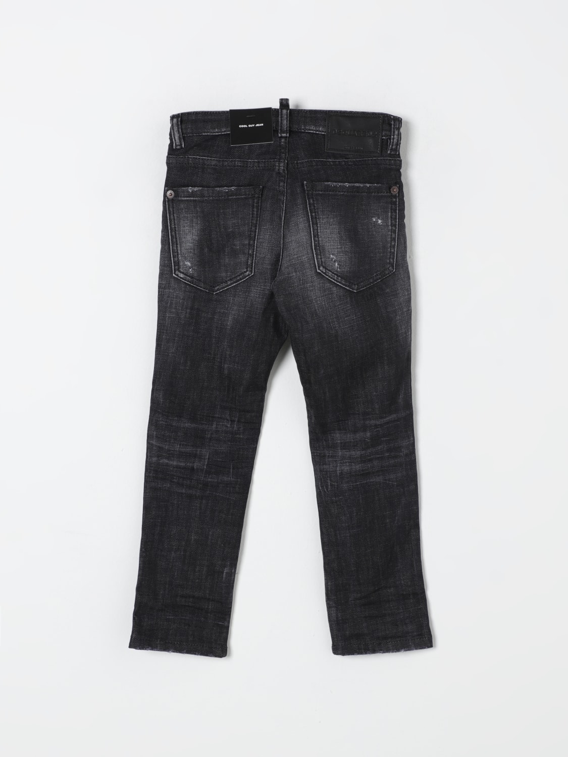 DSQUARED2 JEANS: Jeans Dsquared2 in denim con patch in pelle , Nero - Img 2