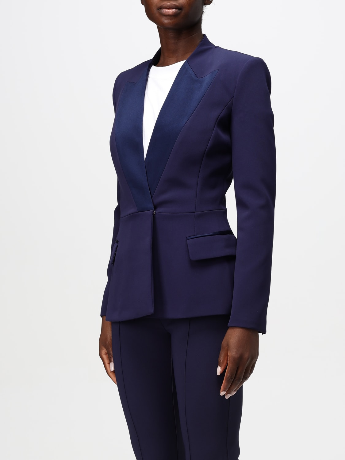 ELISABETTA FRANCHI BLAZER: Blazer woman Elisabetta Franchi, Blue - Img 4