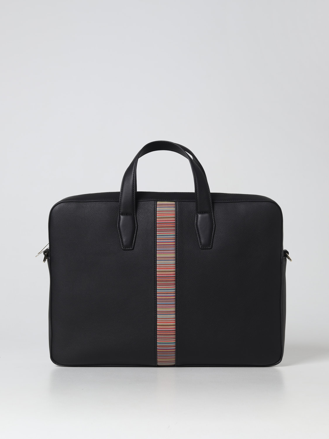 Giglio Borsa portadocumenti Signature Stripe Paul Smith in pelle a grana