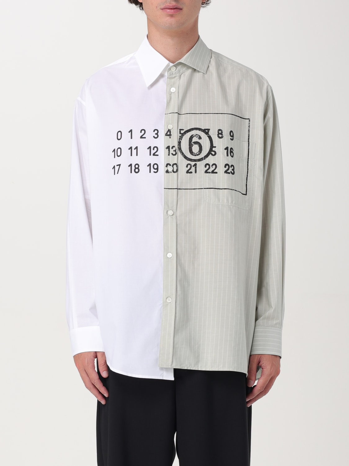 MM6 MAISON MARGIELA CAMICIA: Camicia MM6 Maison Margiela in cotone patchwork , Bianco - Img 1