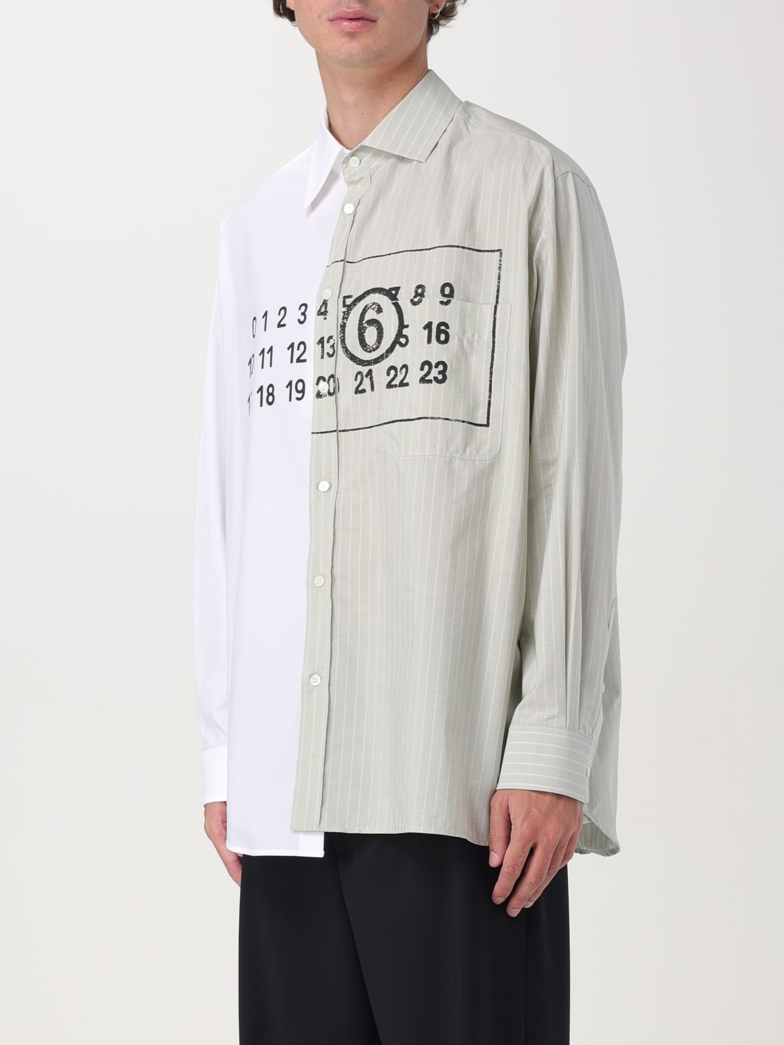 MM6 MAISON MARGIELA CAMICIA: Camicia MM6 Maison Margiela in cotone patchwork , Bianco - Img 4