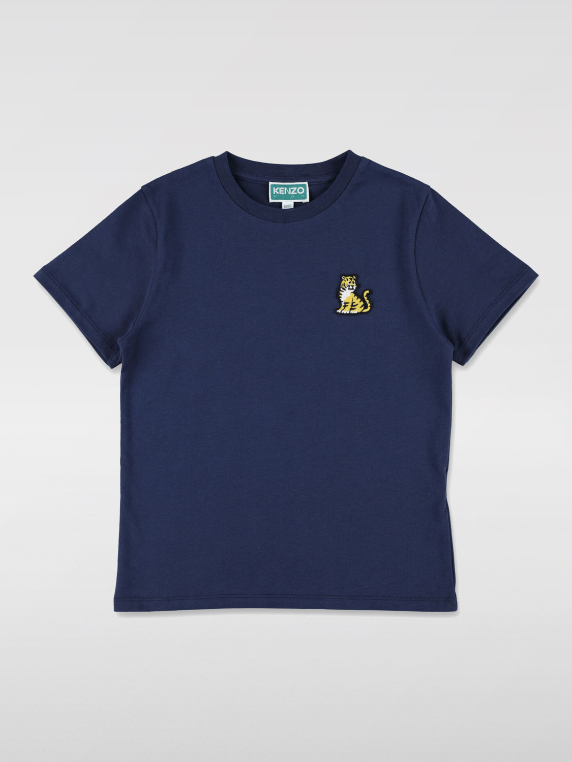 KENZO KIDS T-SHIRT: T-shirt in cotone con logo Kenzo Kids, Blue - Img 1