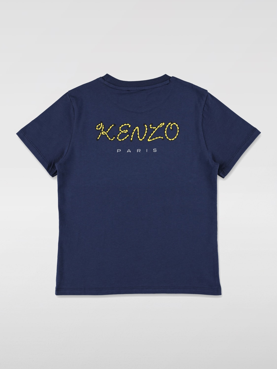 KENZO KIDS T-SHIRT: T-shirt in cotone con logo Kenzo Kids, Blue - Img 2