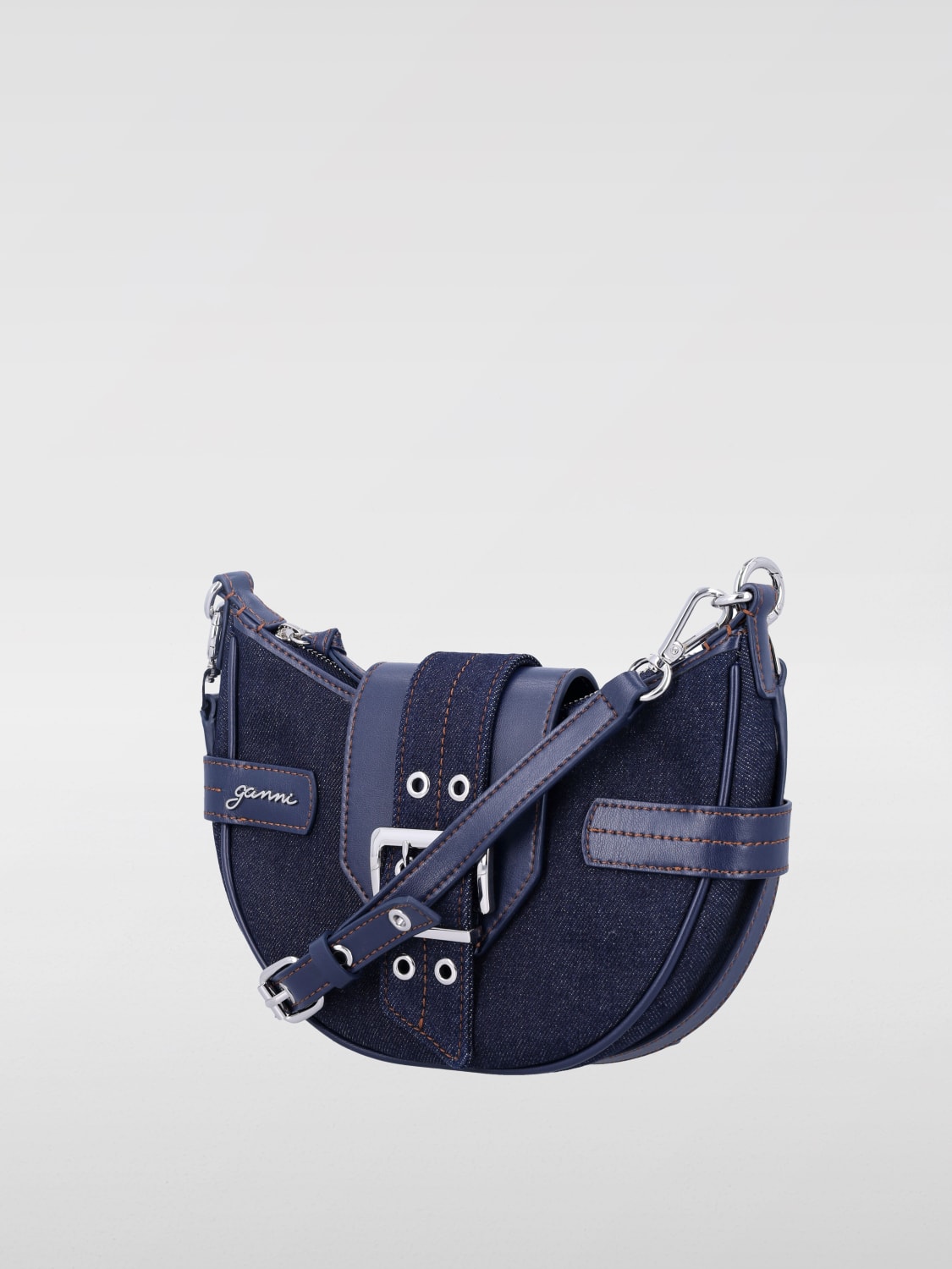 GANNI SHOULDER BAG: Handbag woman Ganni, Blue - Img 3