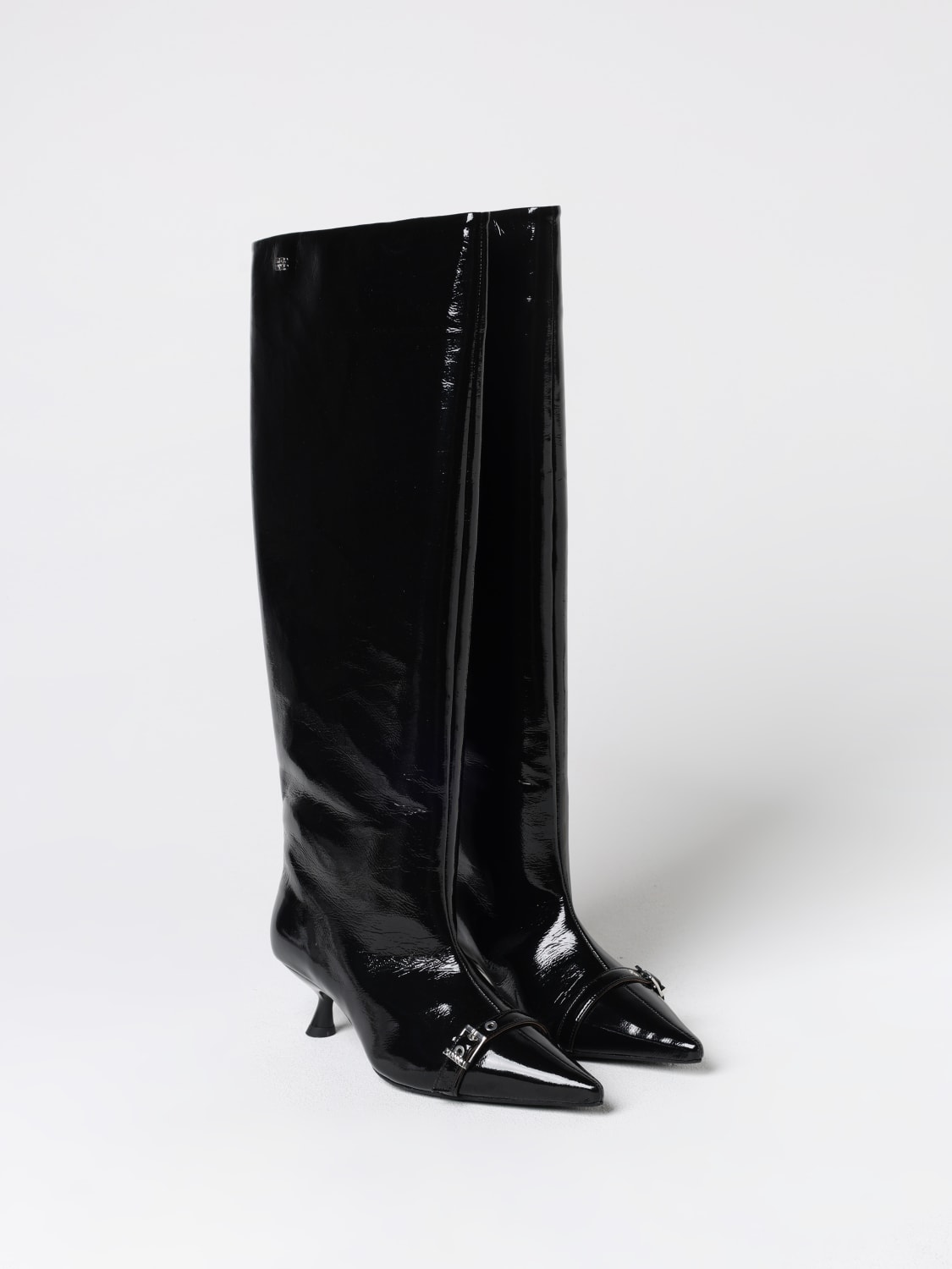 GANNI BOOTS: Flat shoes woman Ganni, Black - Img 2