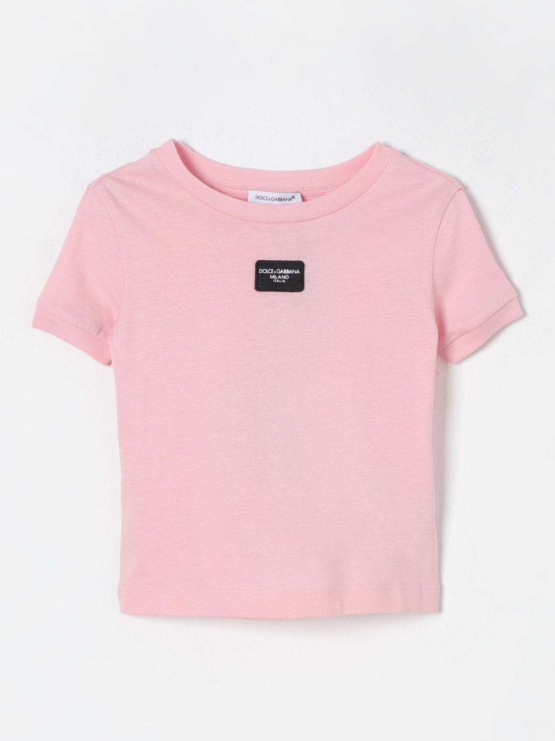 DOLCE & GABBANA T-SHIRT: T-shirt con logo Dolce & Gabbana, Rosa - Img 1