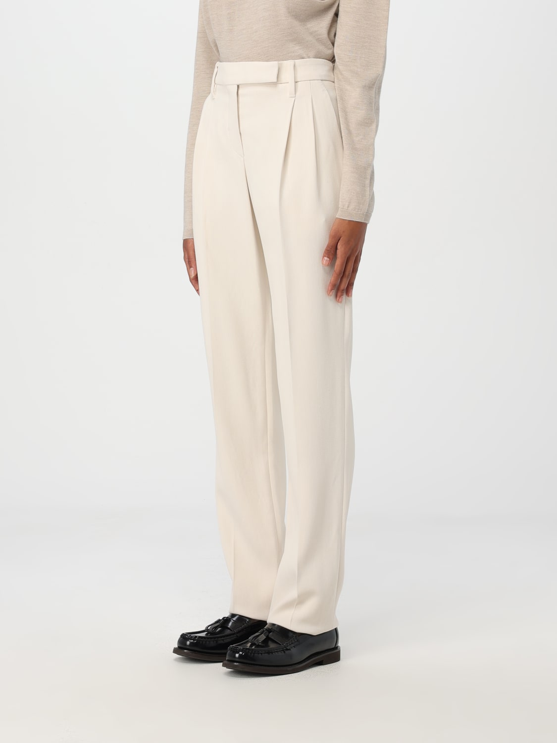 BRUNELLO CUCINELLI PANTS: Pants woman Brunello Cucinelli, Ivory - Img 3