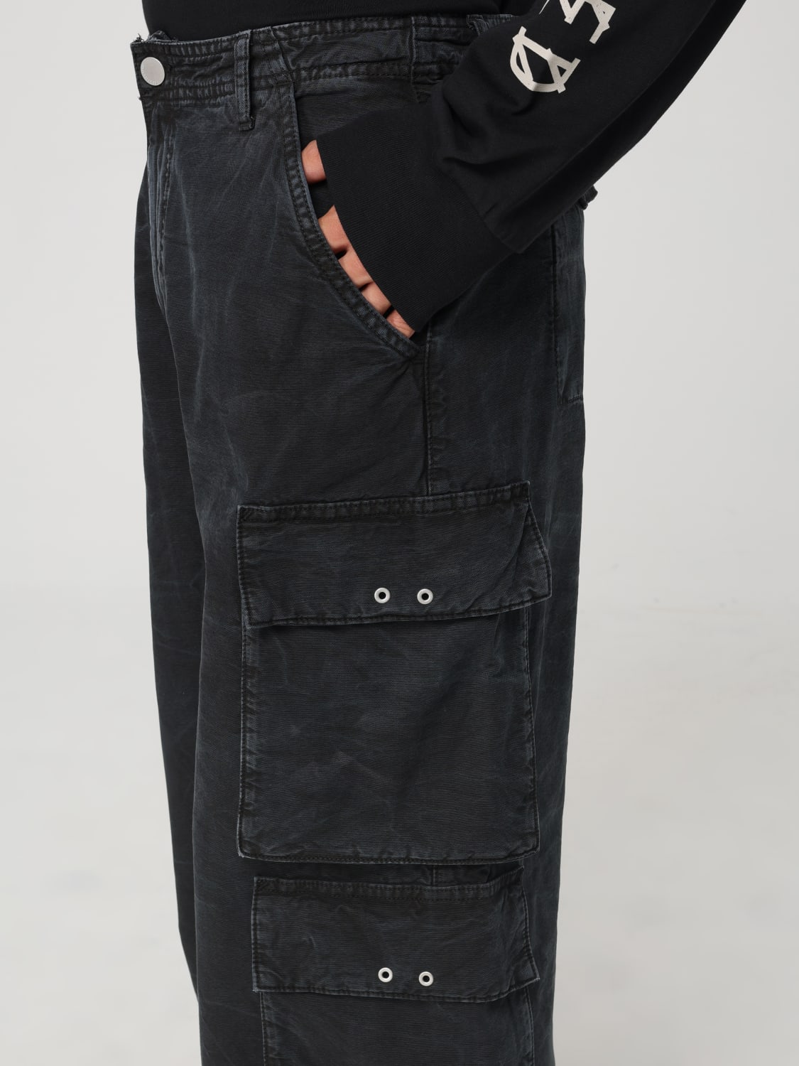 44 LABEL GROUP JEANS: Pants men 44 Label Group, Black - Img 4