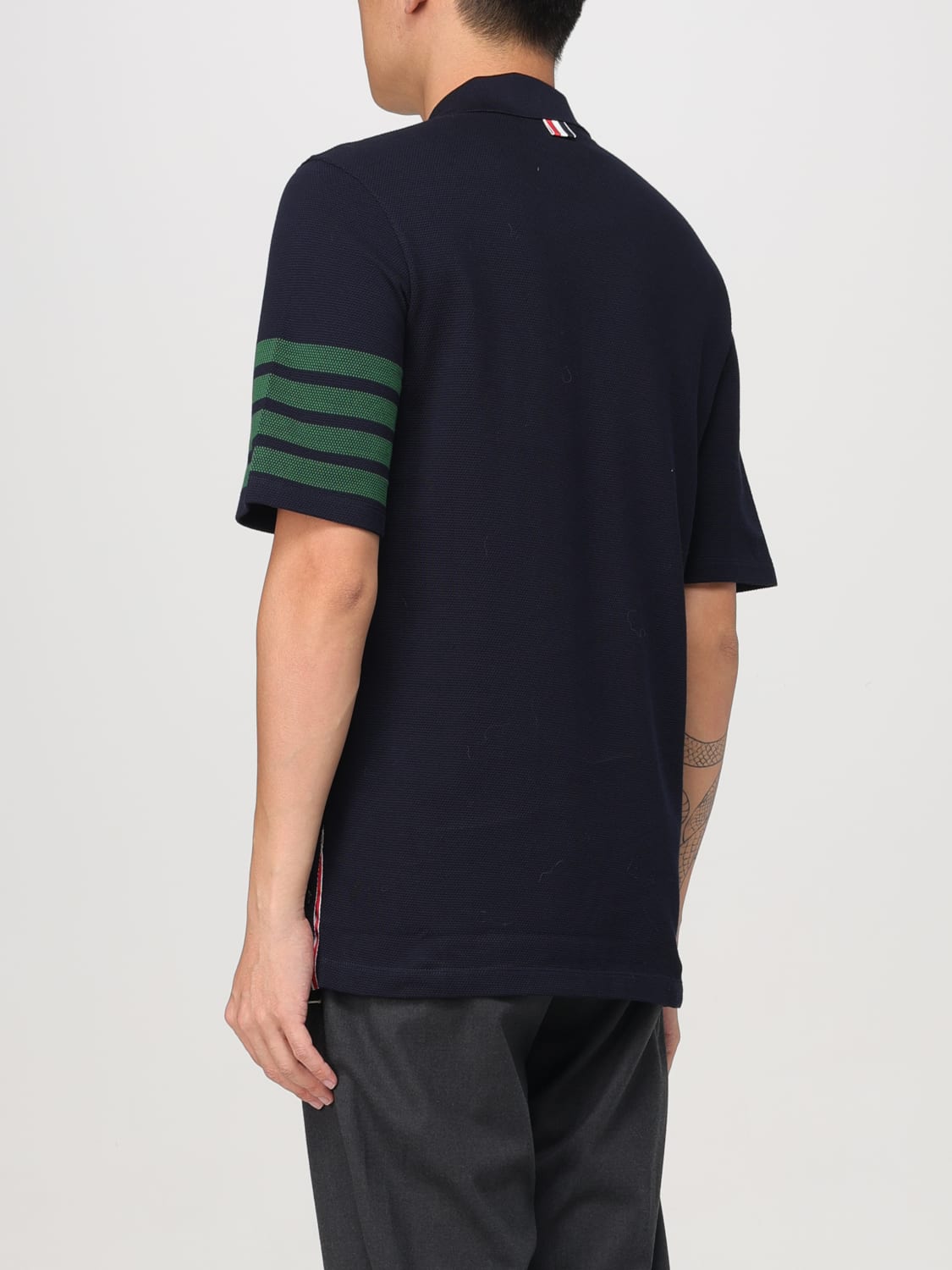 THOM BROWNE POLO SHIRT: T-shirt men Thom Browne, Blue - Img 3