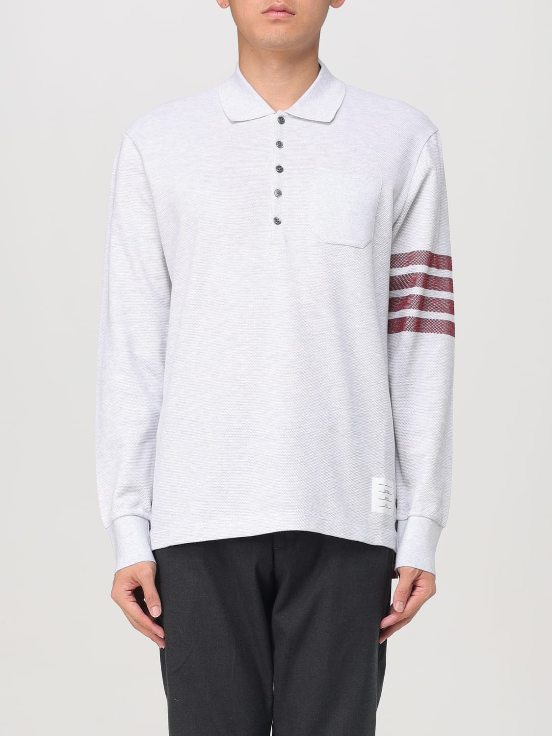 THOM BROWNE POLO SHIRT: T-shirt men Thom Browne, Grey - Img 1