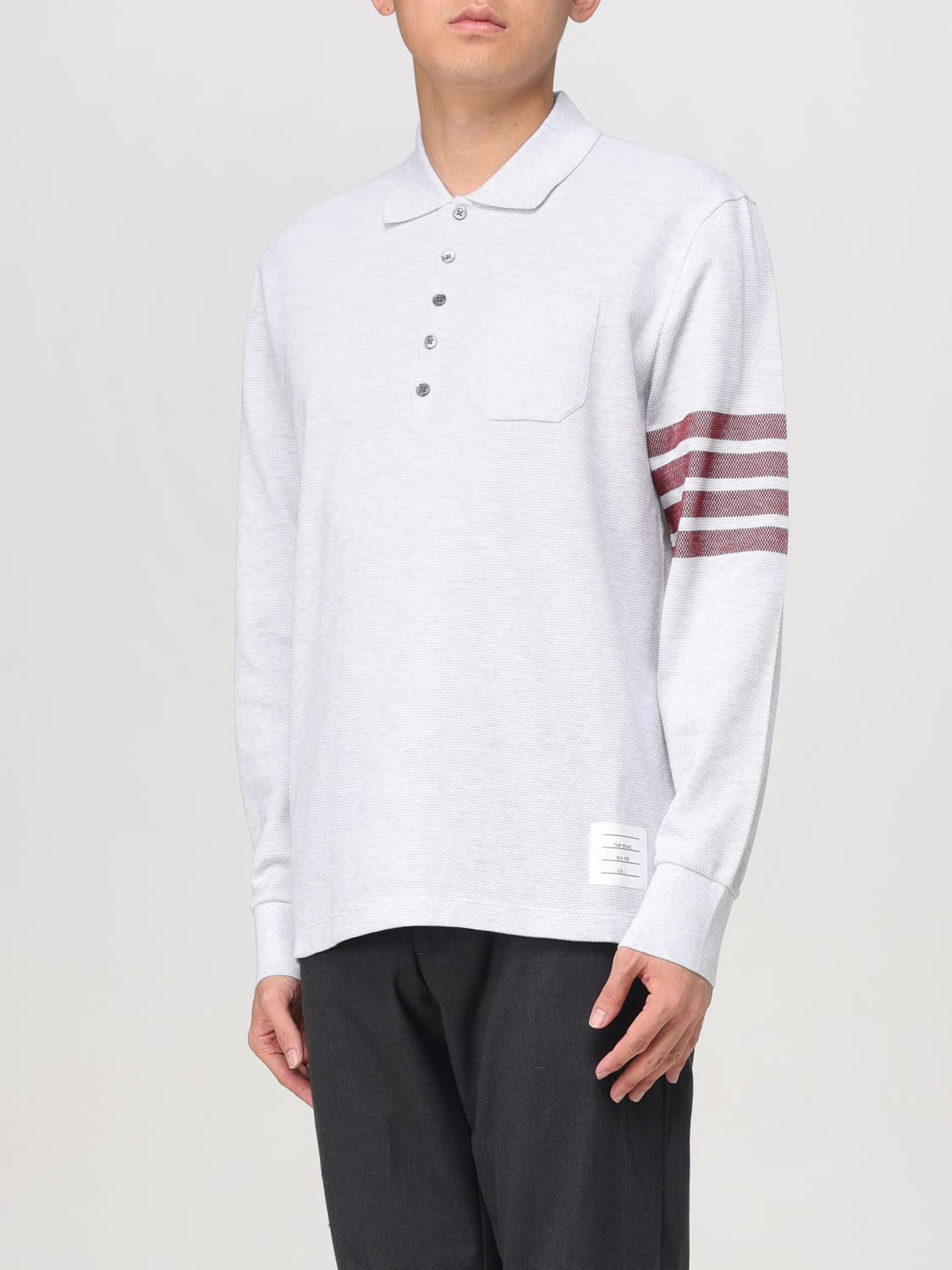 THOM BROWNE POLO SHIRT: T-shirt men Thom Browne, Grey - Img 4