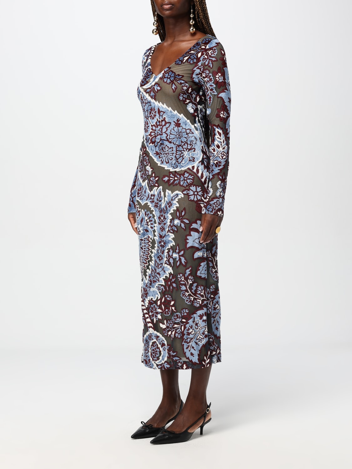 ETRO DRESS: Dress woman Etro, Gnawed Blue - Img 3