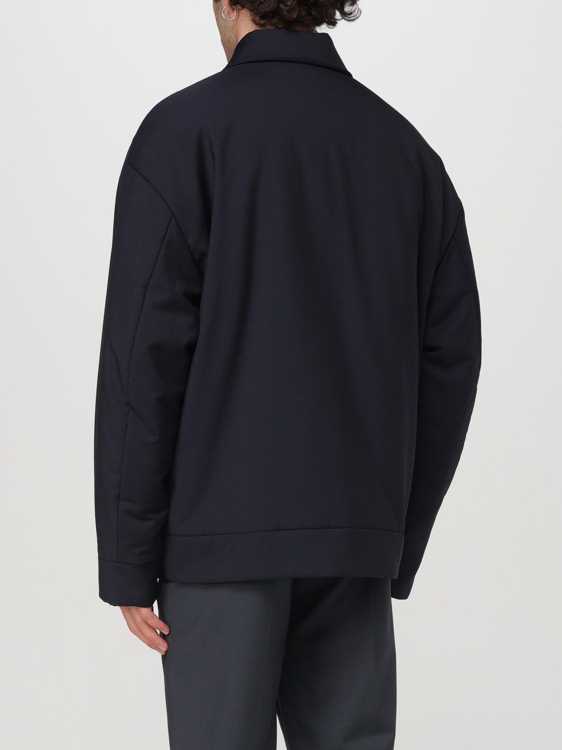 VALENTINO JACKET: Valentino wool blend overshirt, Blue - Img 3