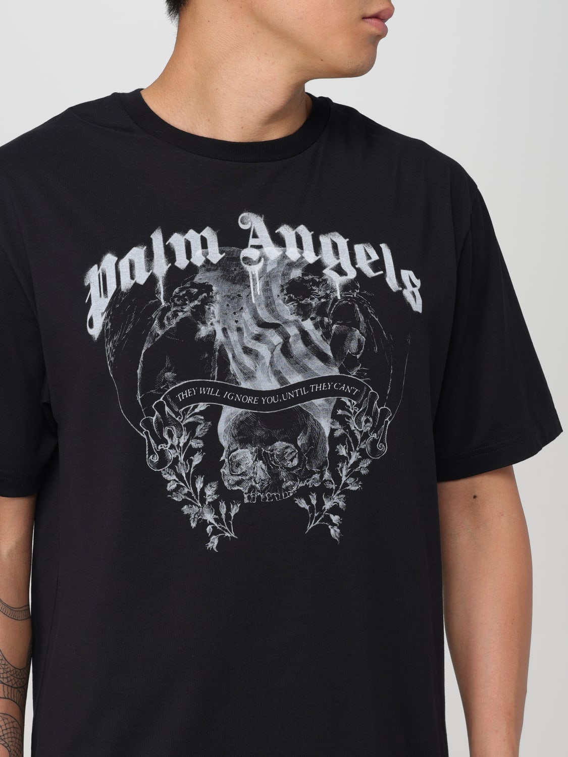 PALM ANGELS T-SHIRT: T-shirt men Palm Angels, Black - Img 4