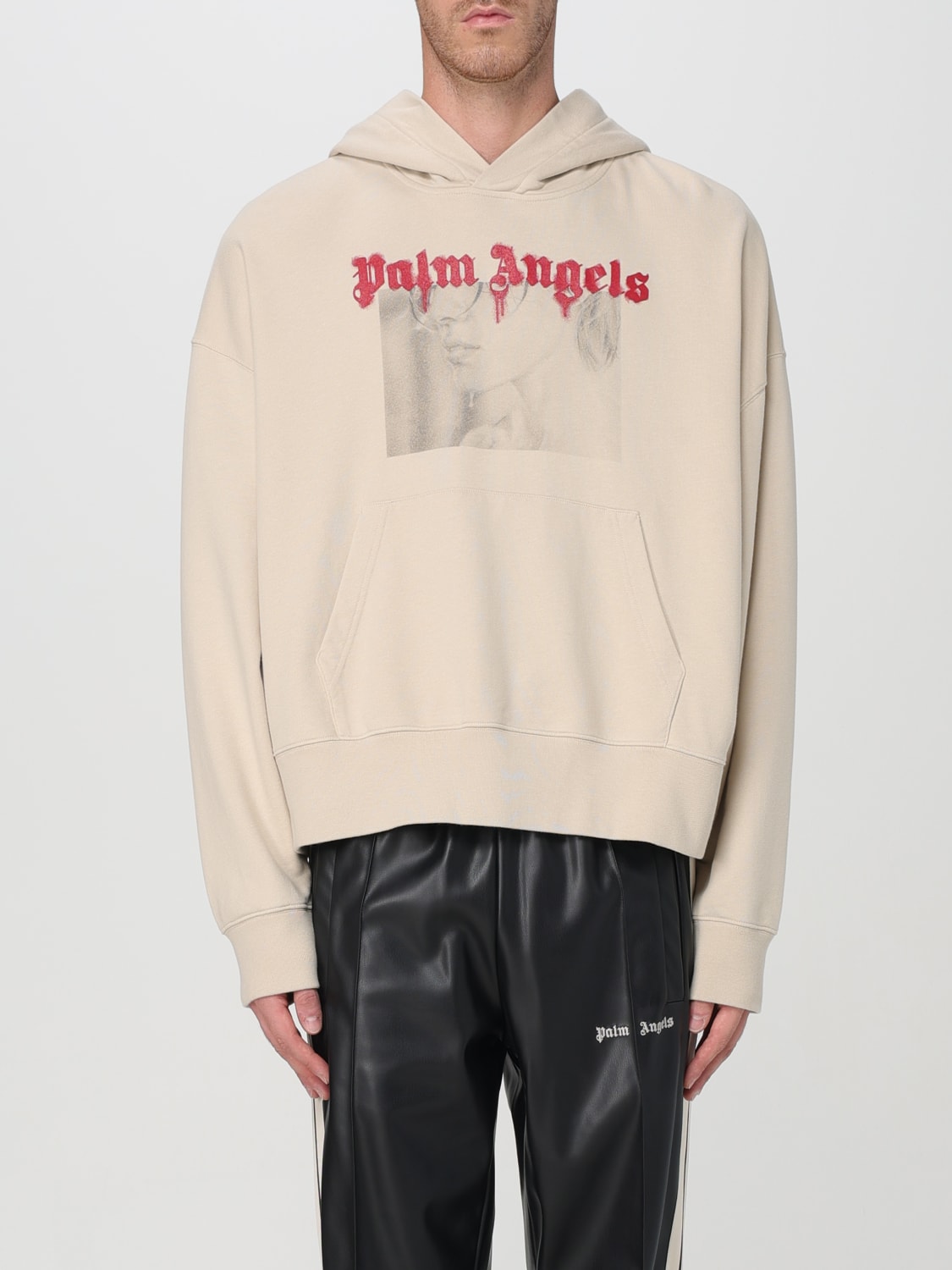 PALM ANGELS SUDADERA: Sudadera hombre Palm Angels, Beige - Img 1