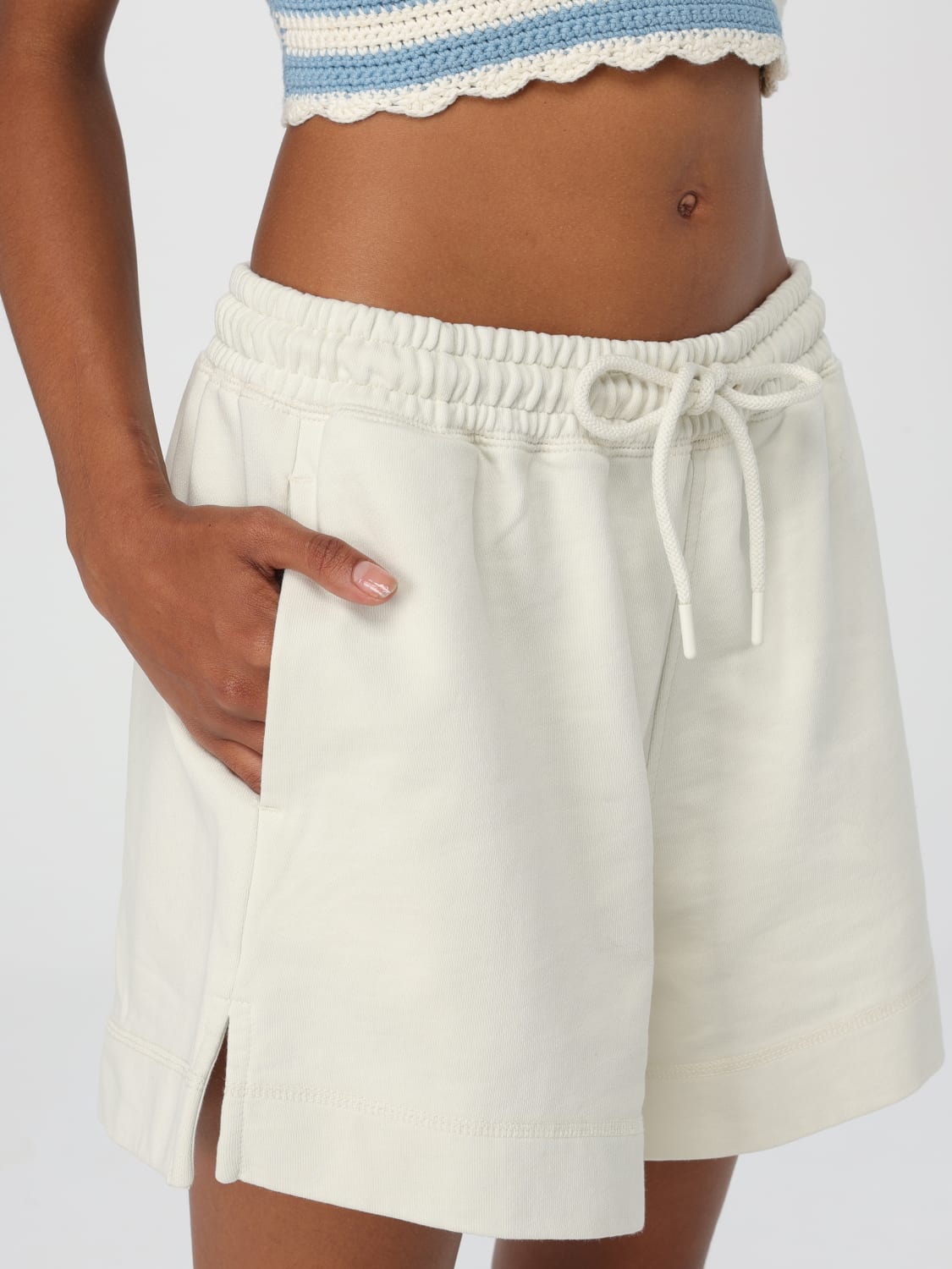 パンツ GANNI Woman Pants Beige T3956 135 Safari Beige Elasticated Curve Pants | GANNI US