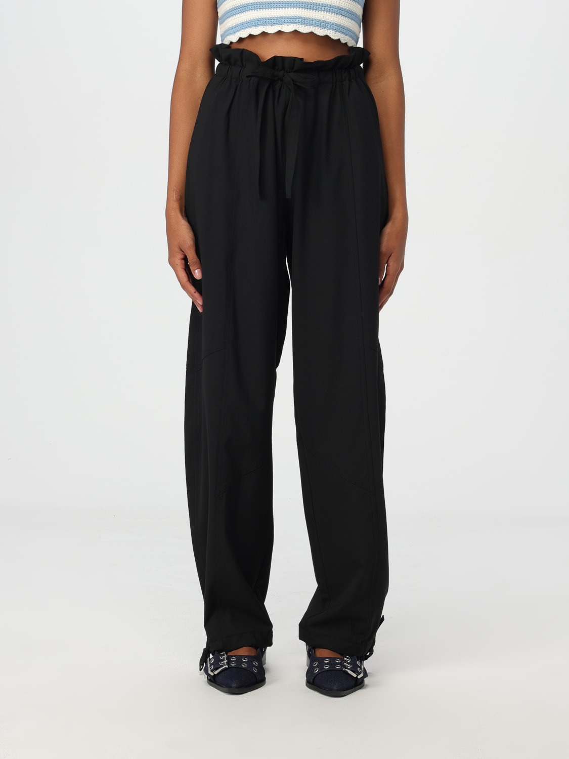 GANNI PANTS: Pants woman Ganni, Black - Img 1