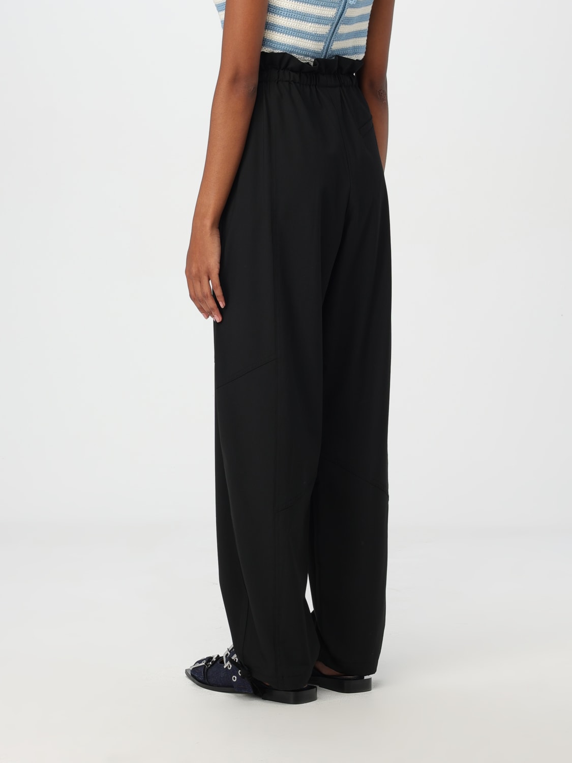 GANNI PANTS: Pants woman Ganni, Black - Img 3