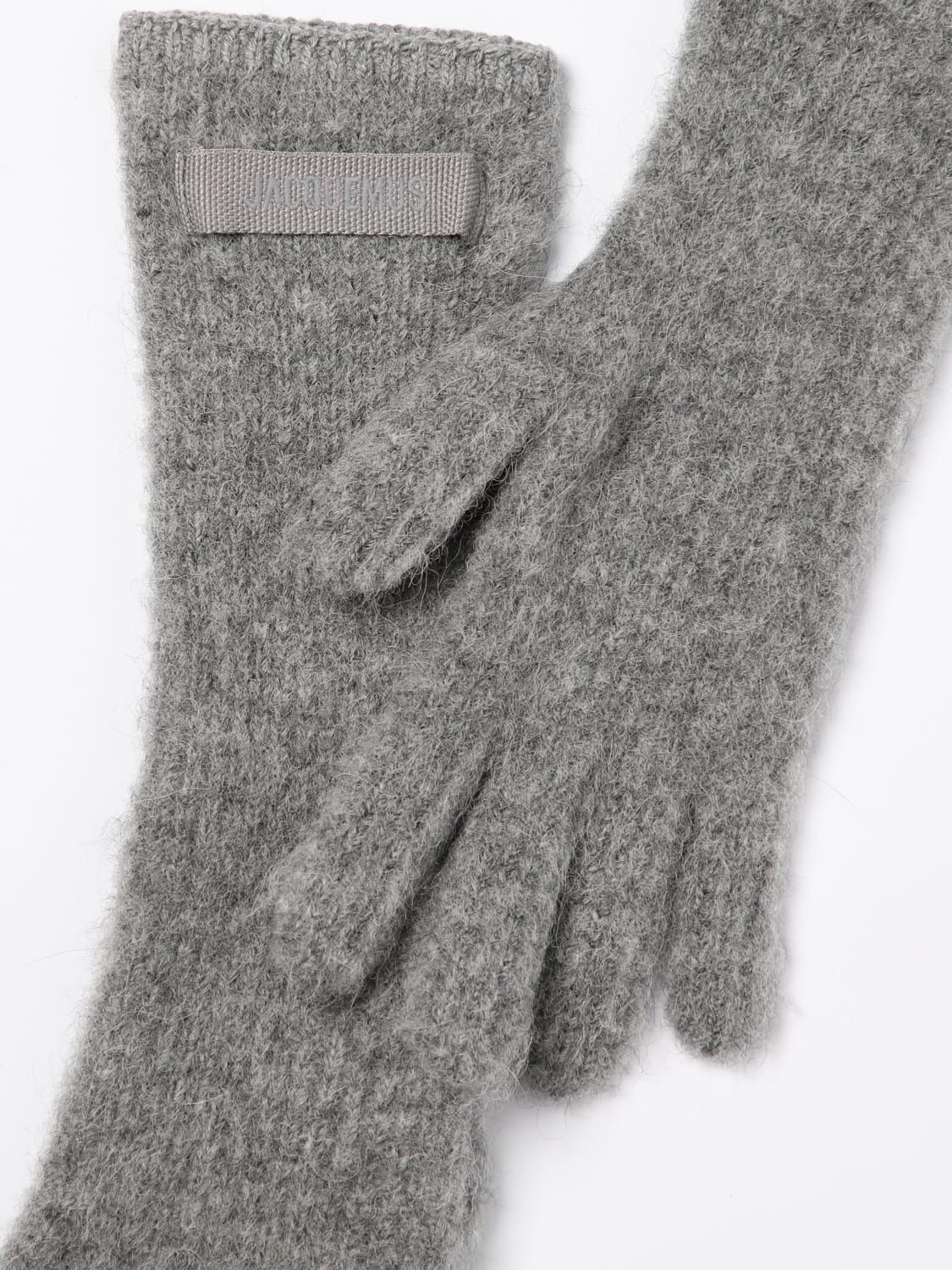手袋 JACQUEMUS Woman Gloves Ivory 246AC6685217 110 Jacquemus Outlet: Gloves woman - Mouse Grey | Jacquemus