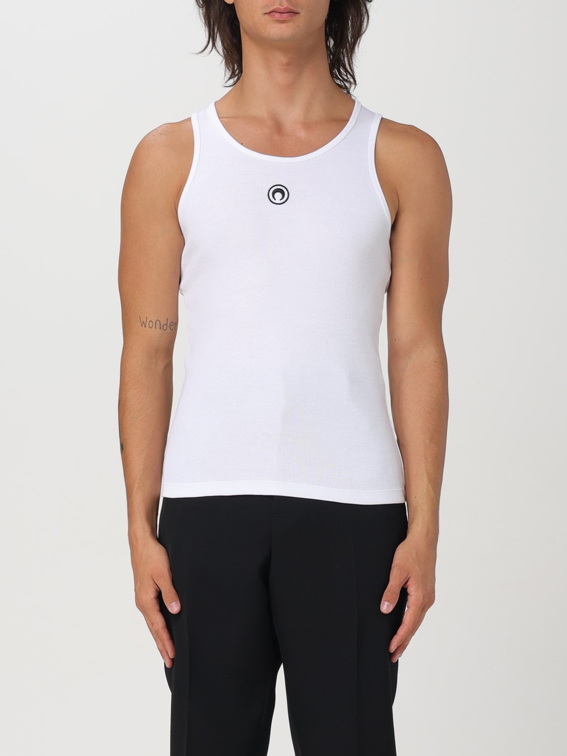 MARINE SERRE TANK TOP: Marine Serre men's tank top, White - Img 1