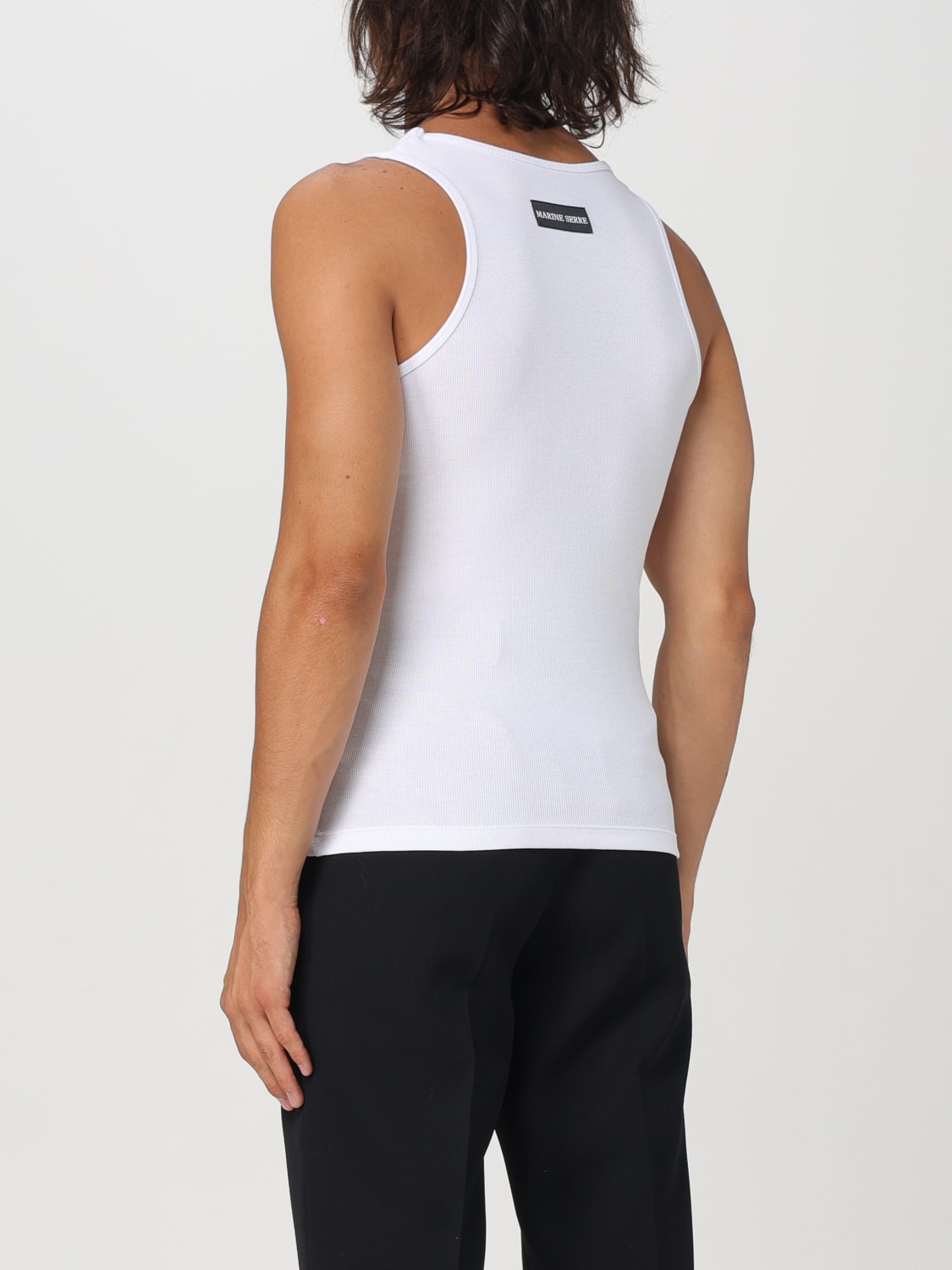 MARINE SERRE TANK TOP: Marine Serre men's tank top, White - Img 3