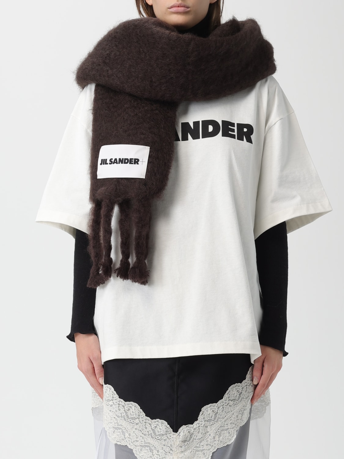 JIL SANDER SCARF: Neck scarf woman Jil Sander, Black - Img 2