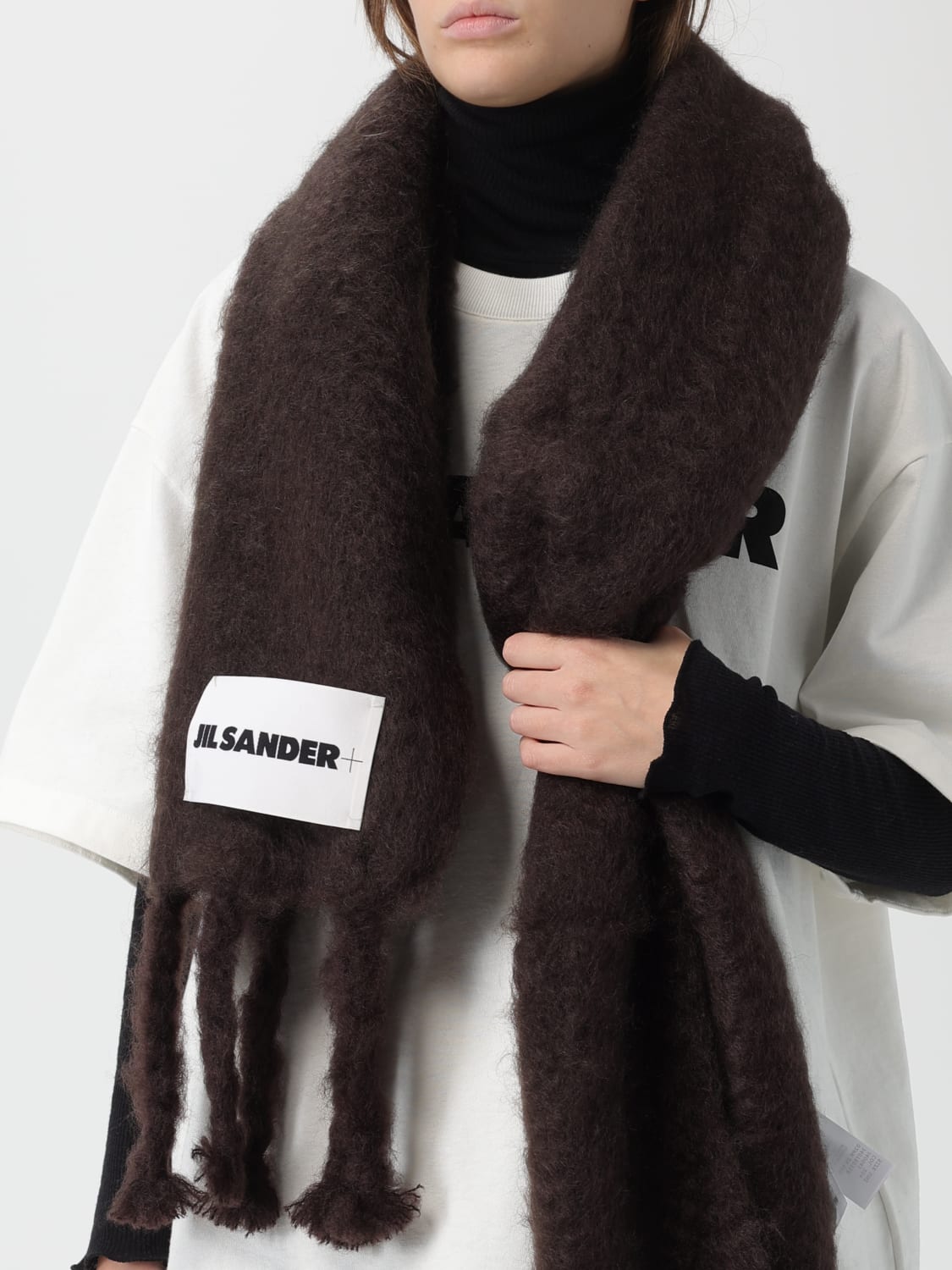 JIL SANDER SCARF: Neck scarf woman Jil Sander, Black - Img 4