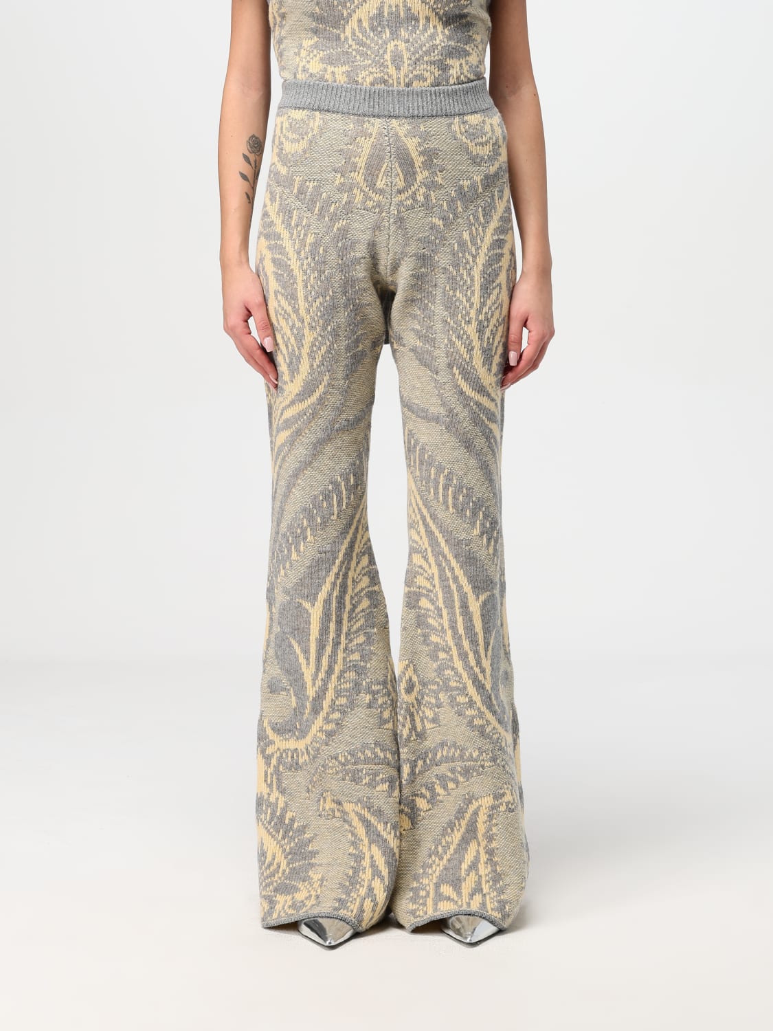 Giglio Pantalone Etro in lana jacquard