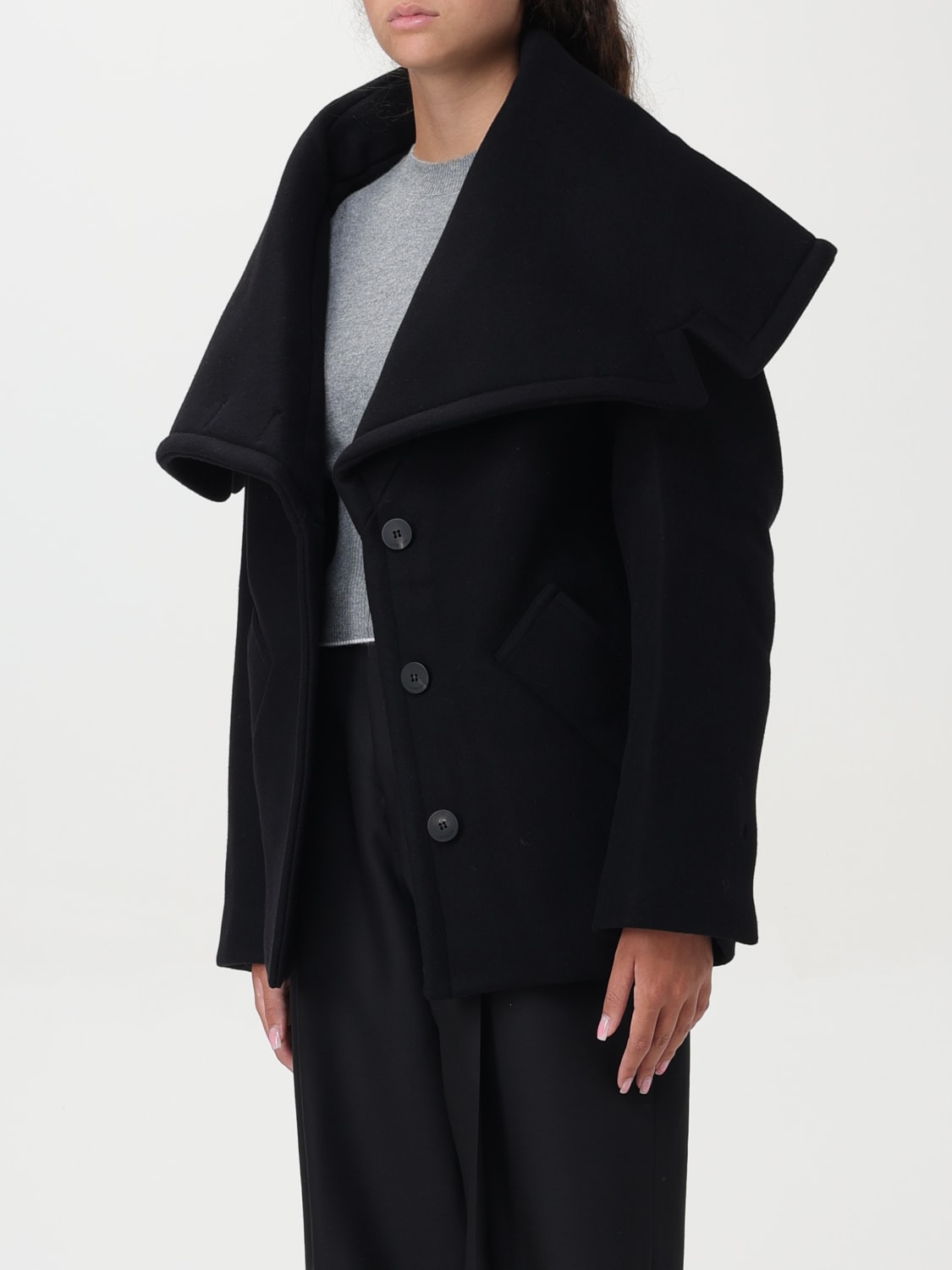 コート JACQUEMUS Woman Coat Black 243CO0771614 990 Jacquemus Outlet: Coat woman - Black | Jacquemus coat