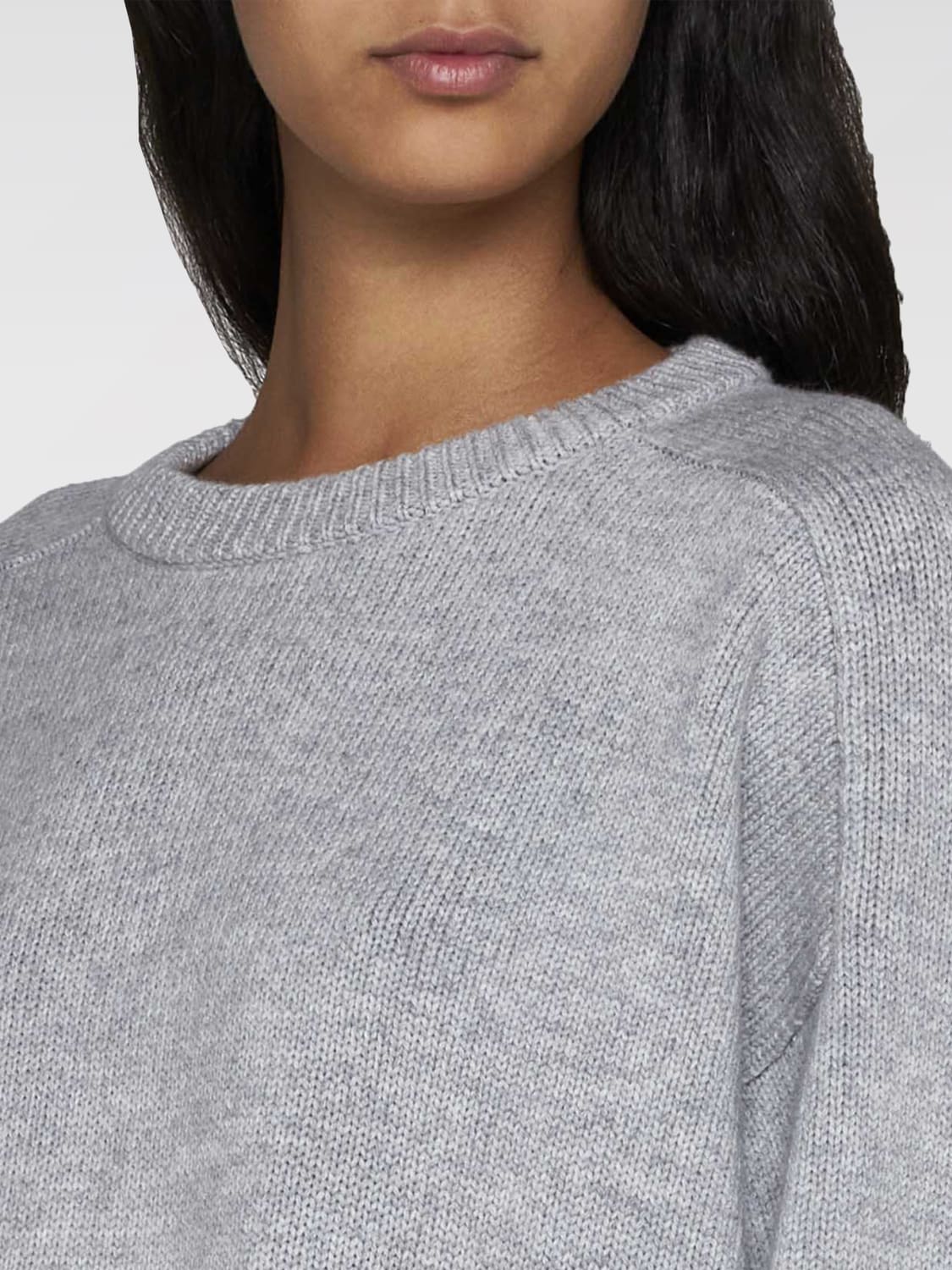 LOU LOU STUDIO MAGLIA: Maglione cropped Lou Lou Studio in cashmere e lana , Grigio - Img 3