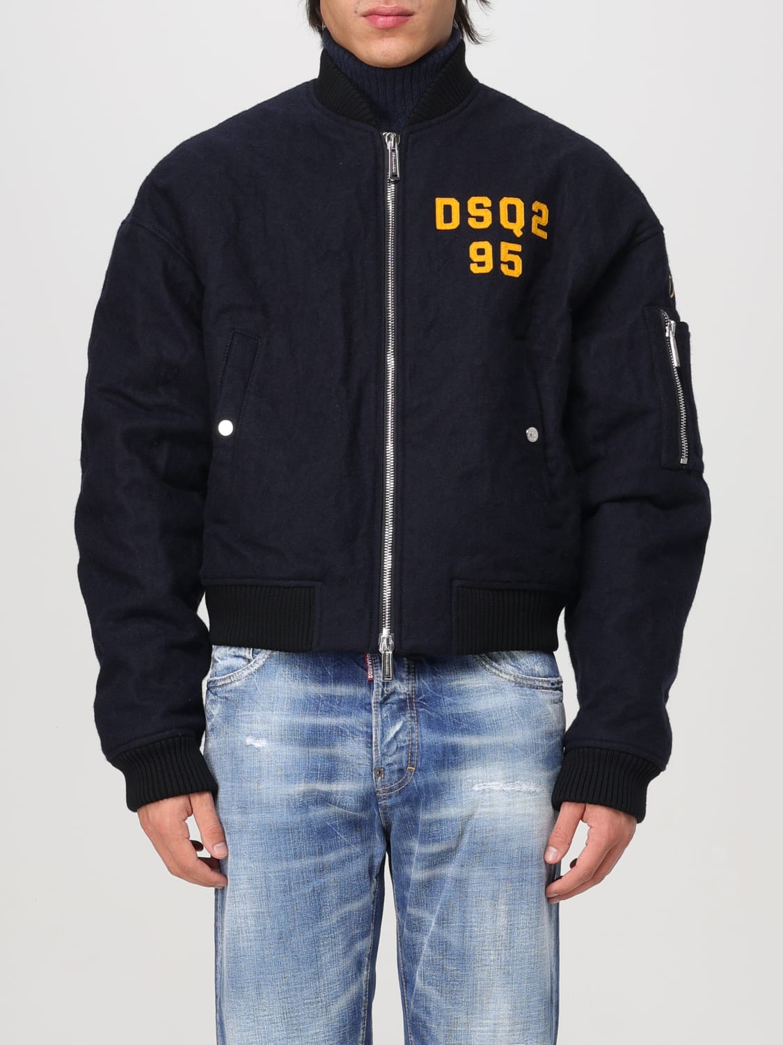 Giglio Giubbotto Dsquared2 in misto lana con logo