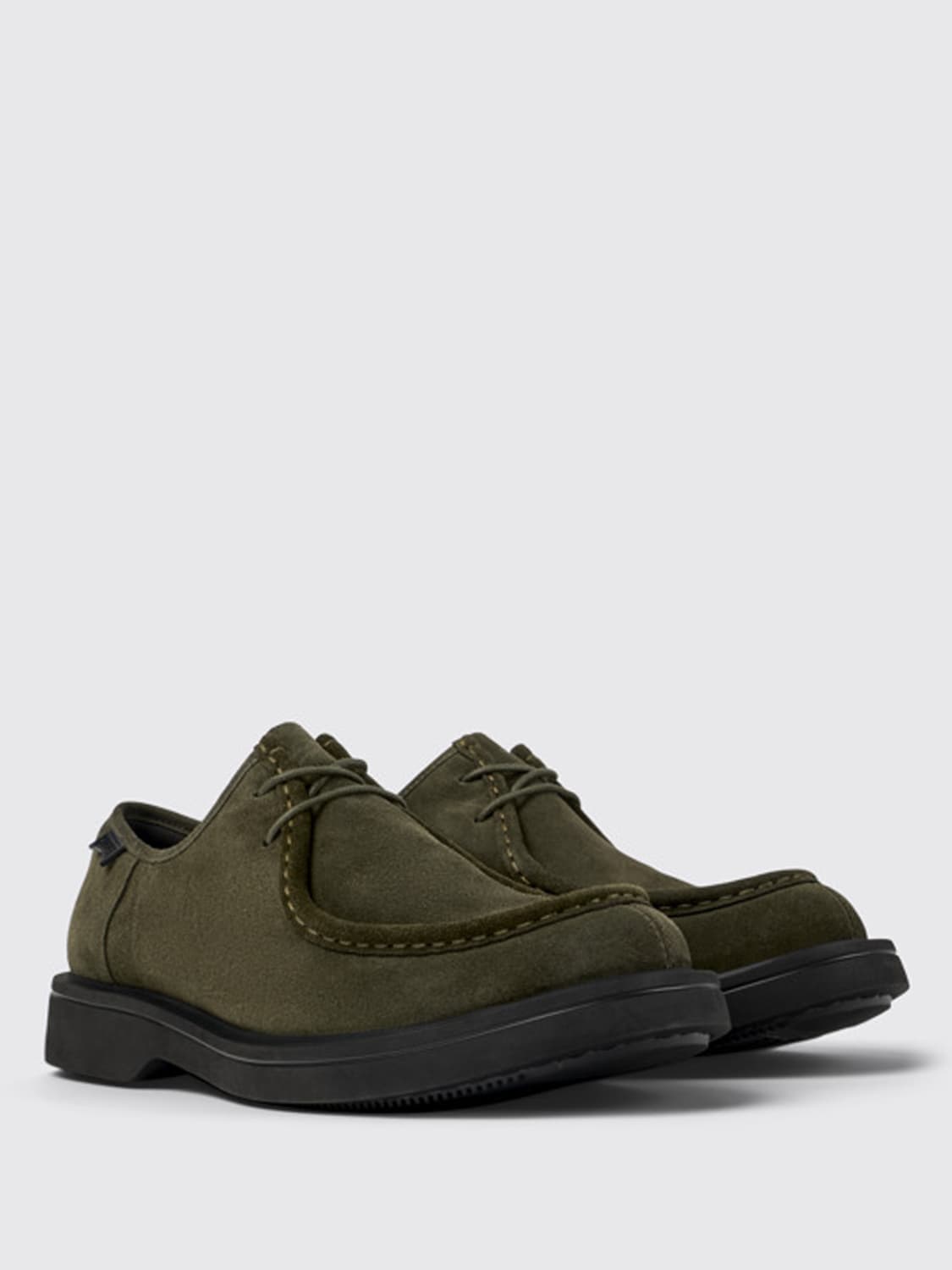 CAMPER SCARPE STRINGATE: Derby Norman Camper in camoscio , Verde - Img 2
