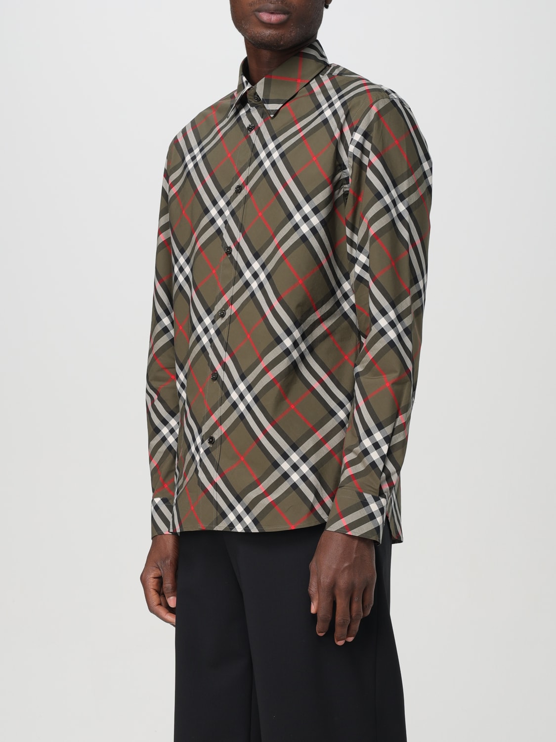 BURBERRY SHIRT: Shirt men Burberry, Olive - Img 4