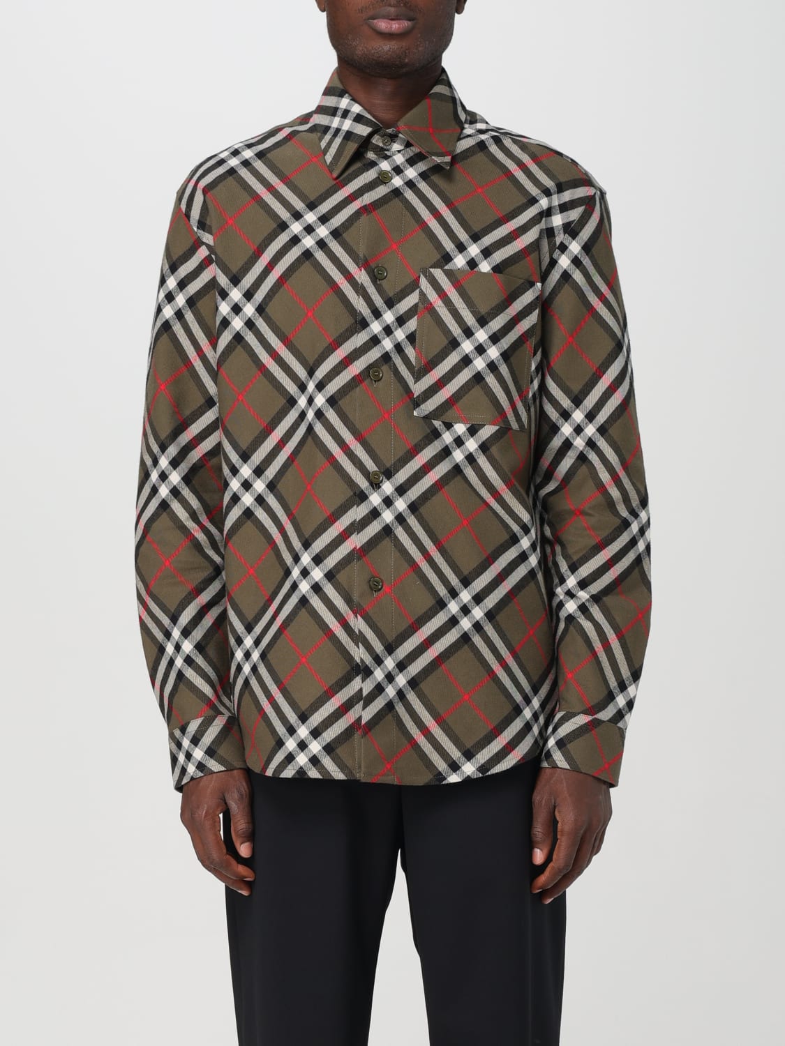 BURBERRY SHIRT: Shirt men Burberry, Olive - Img 1