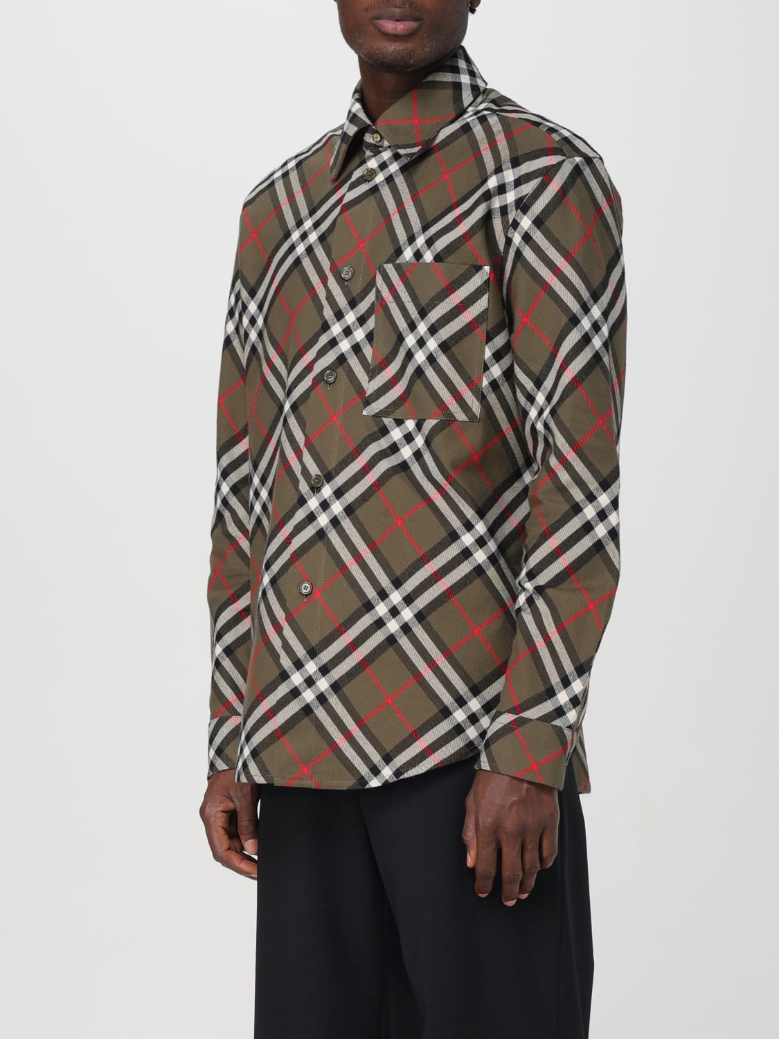 BURBERRY SHIRT: Shirt men Burberry, Olive - Img 4