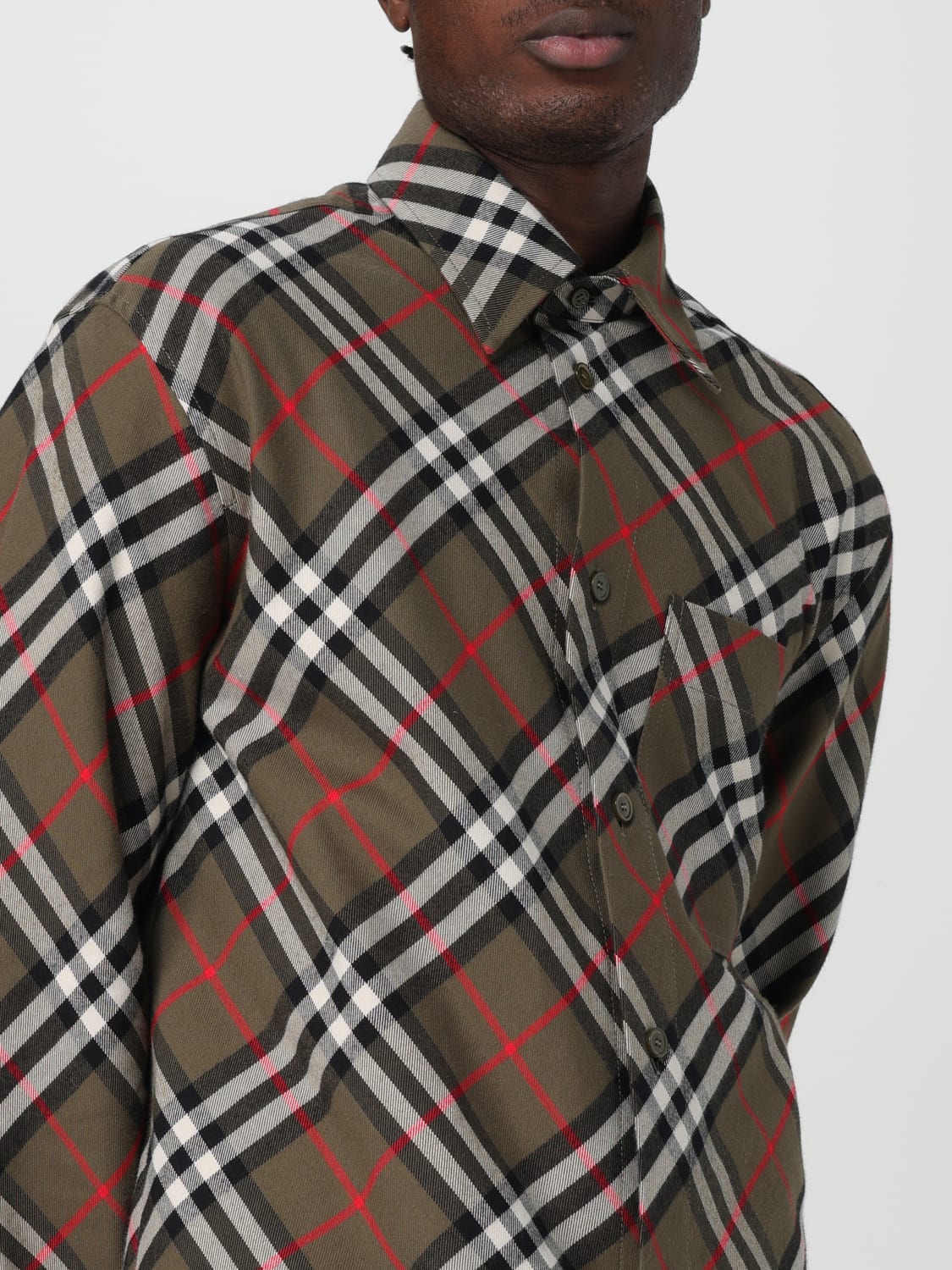 BURBERRY SHIRT: Shirt men Burberry, Olive - Img 5