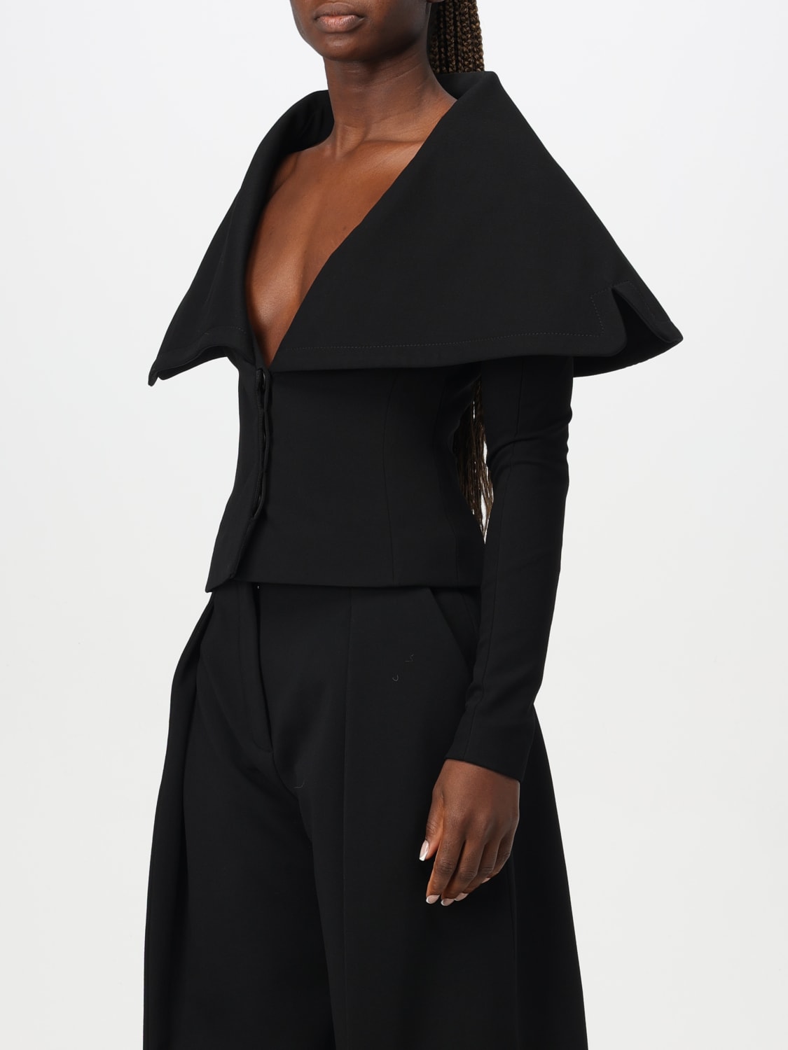 アウターその他 JACQUEMUS Woman Blazer Black 24H243JA0741667 990 Jacquemus Outlet: viscose blend blazer - Black | Jacquemus