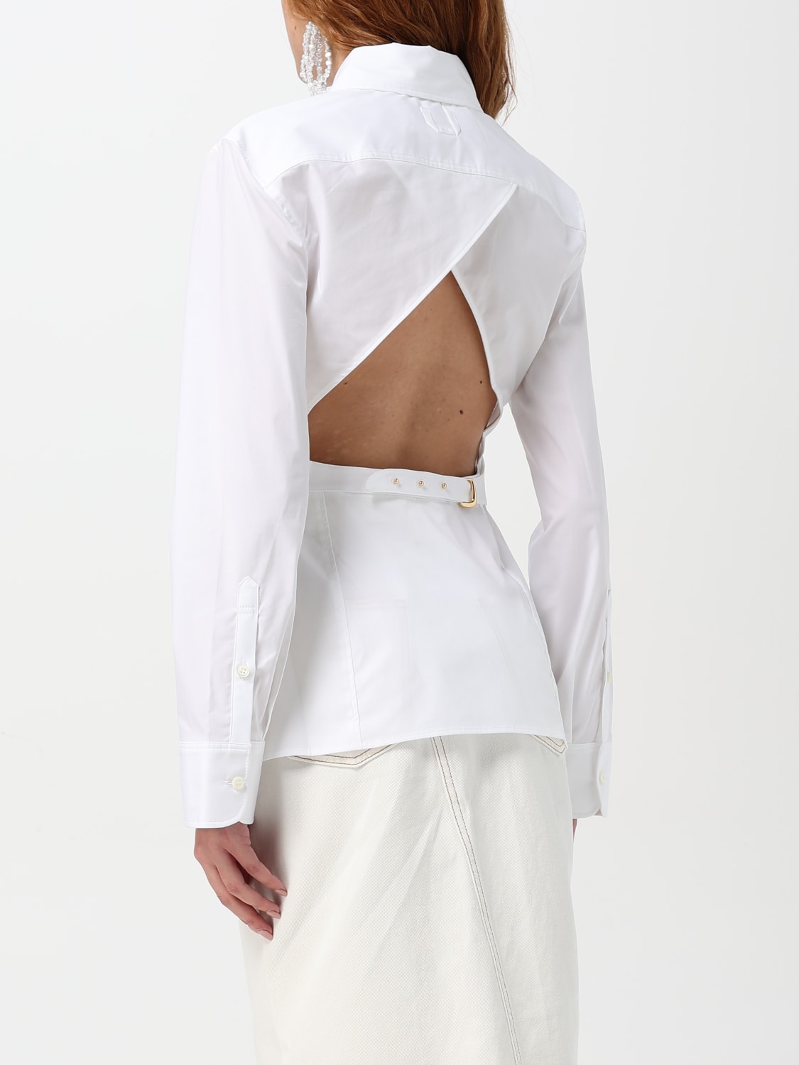 JACQUEMUS CAMICIA: Camicia Jacquemus in cotone , Bianco - Img 3