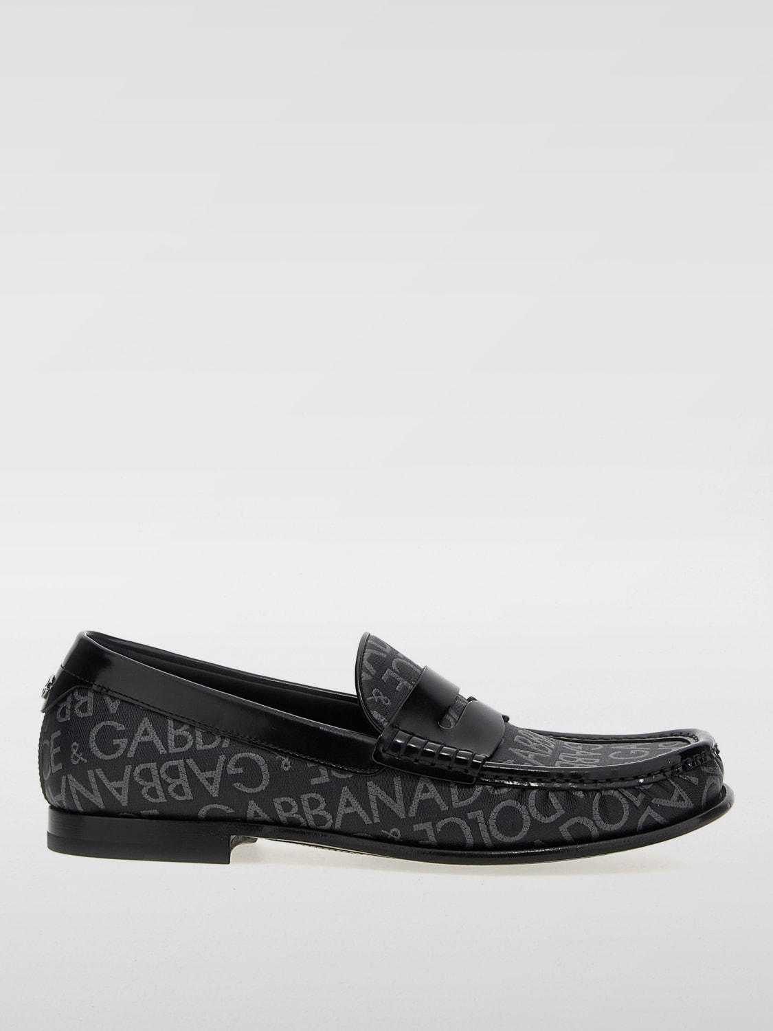 Giglio Mocassino Dolce & Gabbana in pelle e misto cotone con logo jacquard